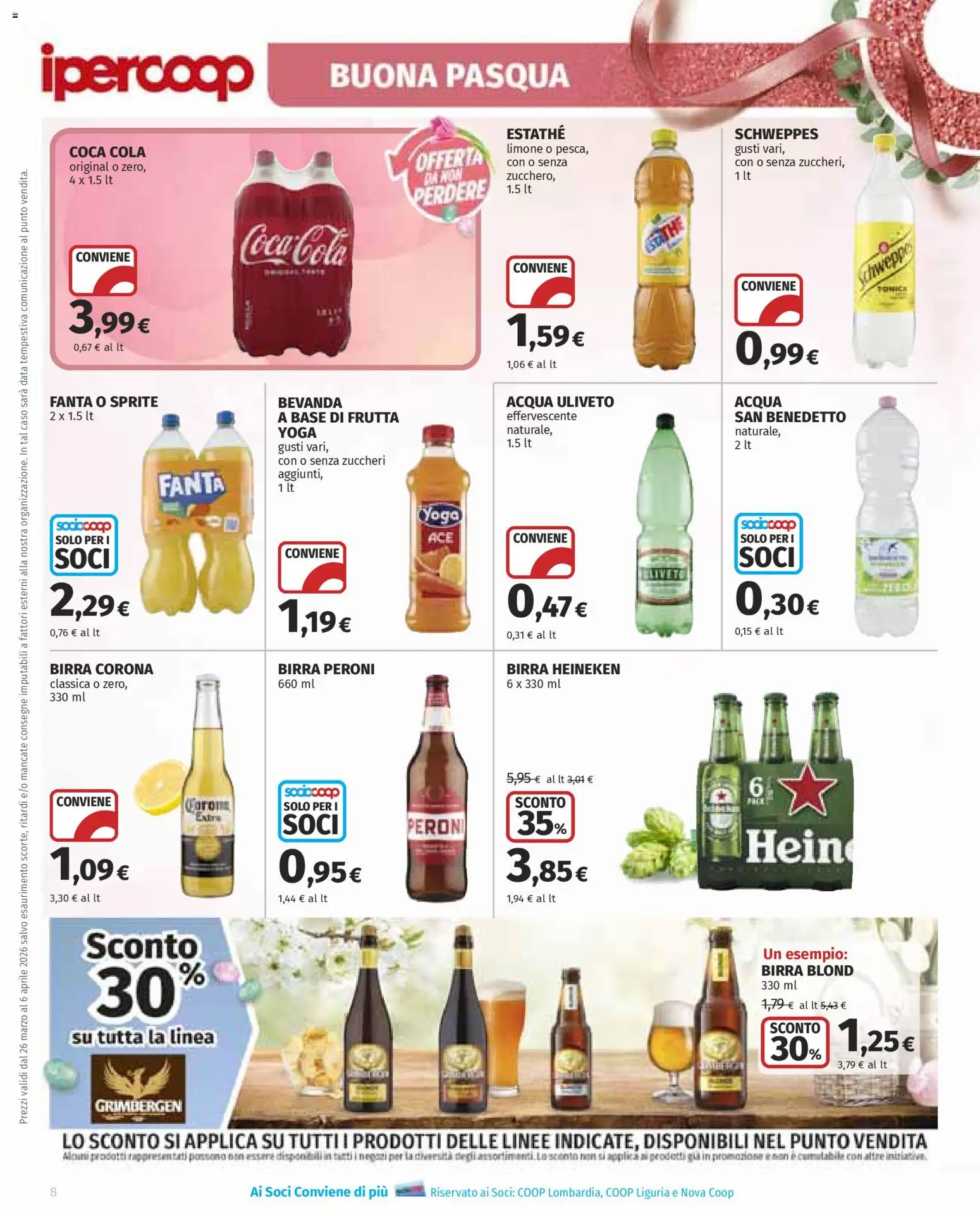 Volantino Ipercoop del 26.03.2026 | Pagina: 8 | Prodotti: Frutta, Data, Heineken, Coca Cola