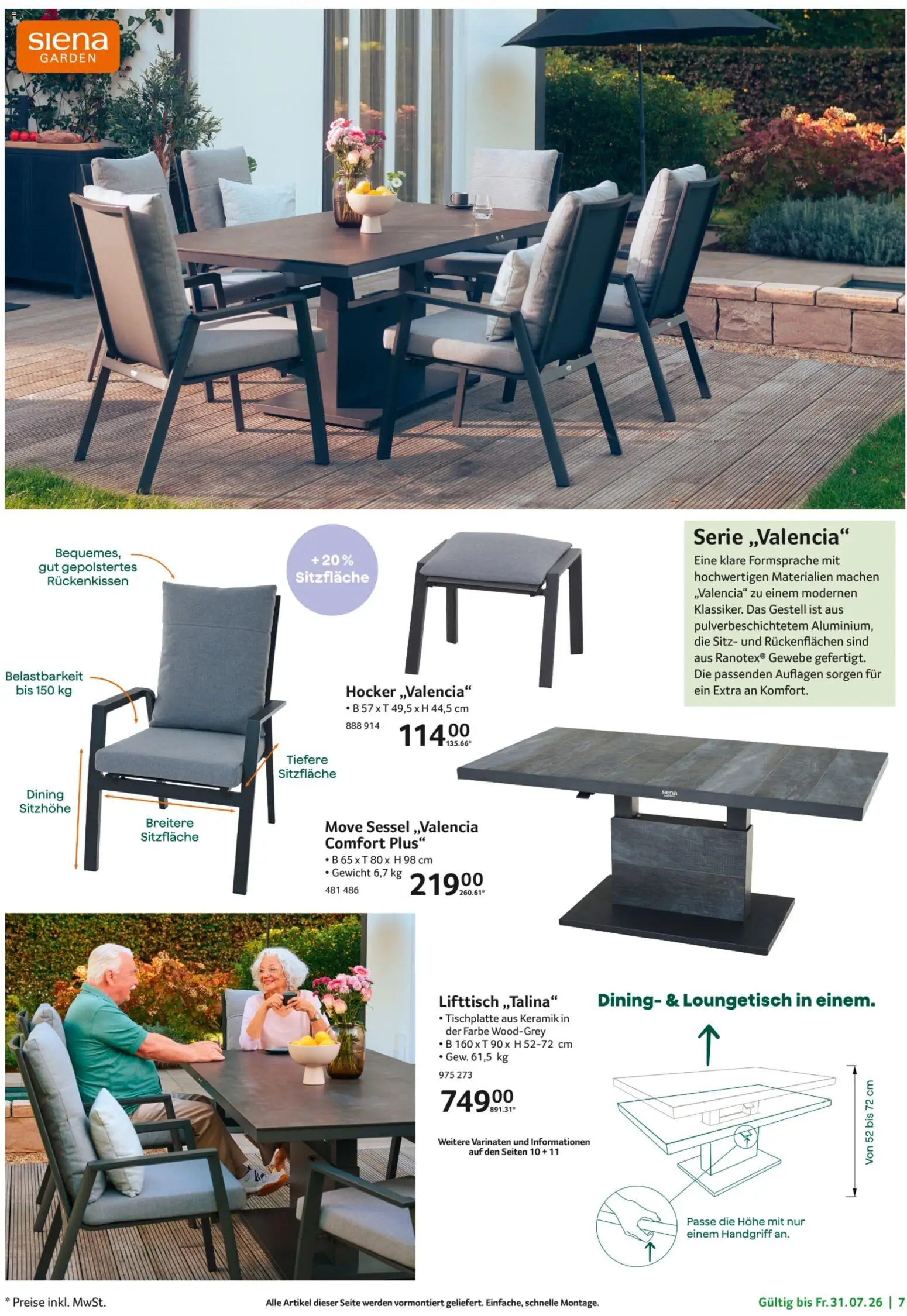 Selgros Garten Exklusiv – gültig ab 19.07.2026 | Seite: 7 | Produkte: Gewicht, Hocker, Sessel