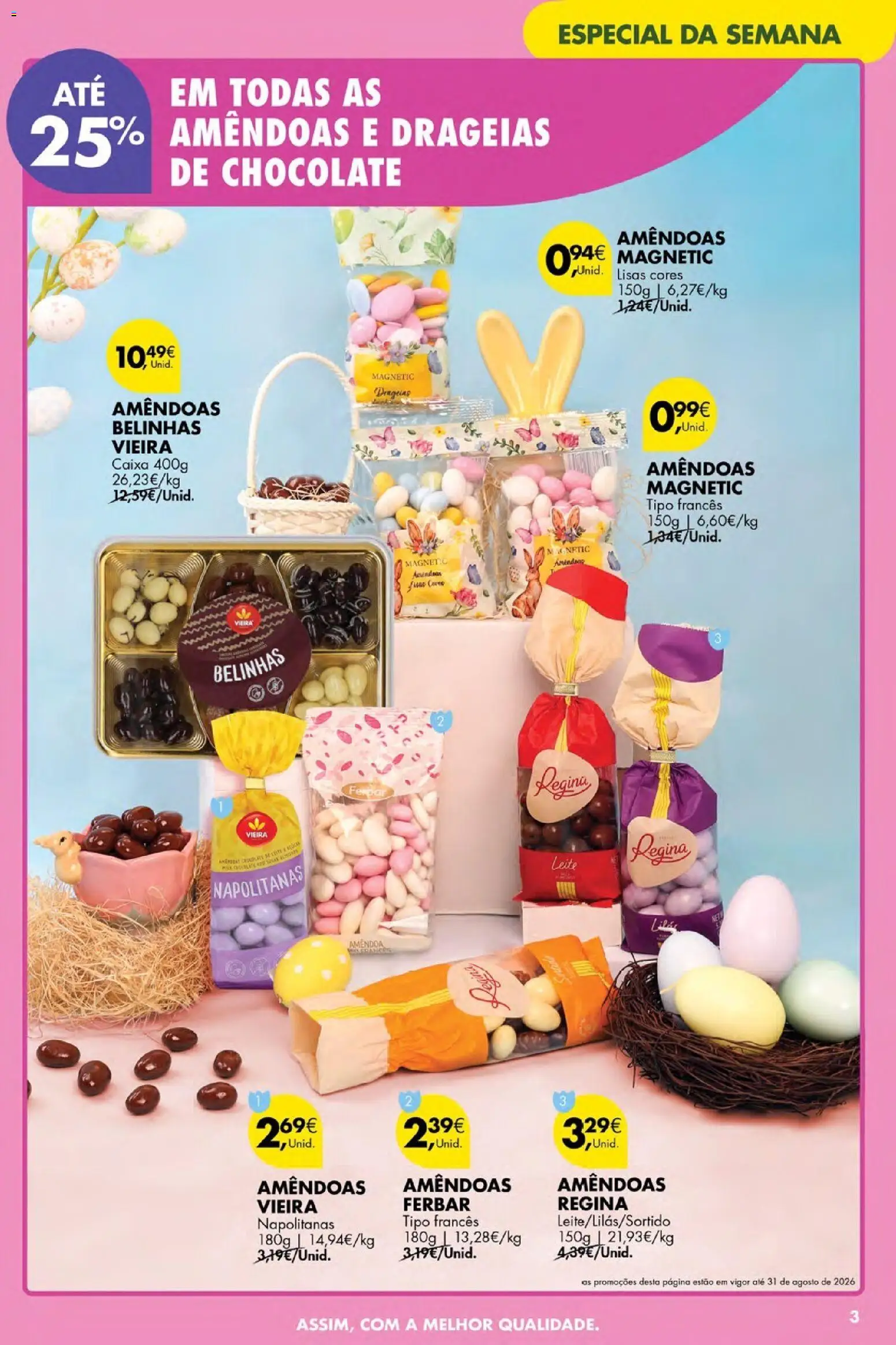 Pingo Doce Poupe Esta Semana Açores │ válido de 02.04.2026 | Página: 3 | Produtos: Amêndoas, Caixa, Leite, Chocolate