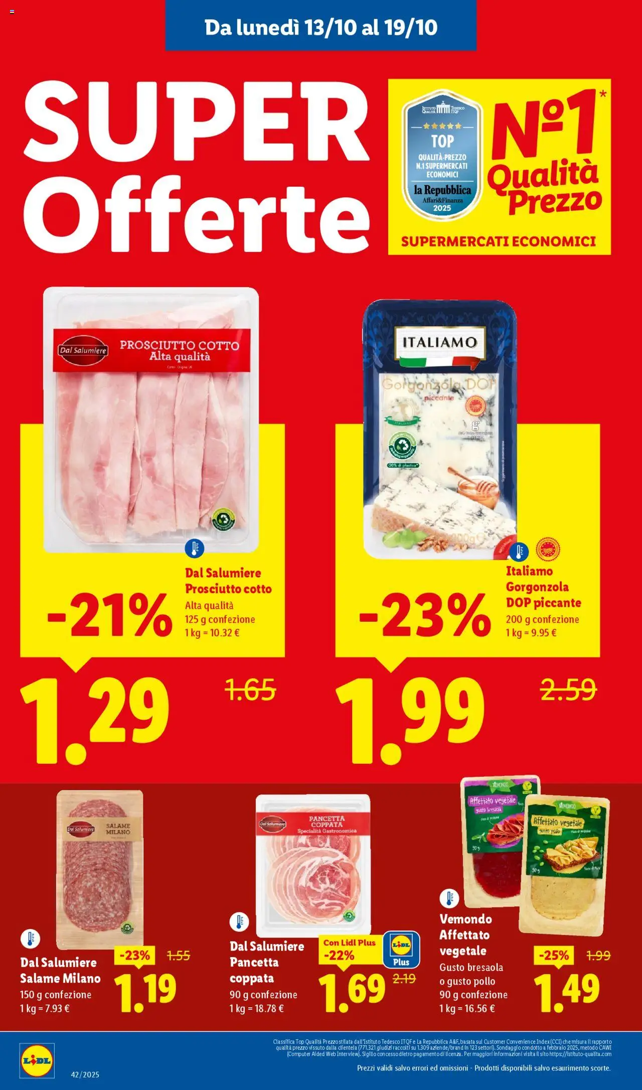 Volantino Lidl del 13.10.2025 | Pagina: 14 | Prodotti: Pollo, Bresaola, Pancetta, Gorgonzola