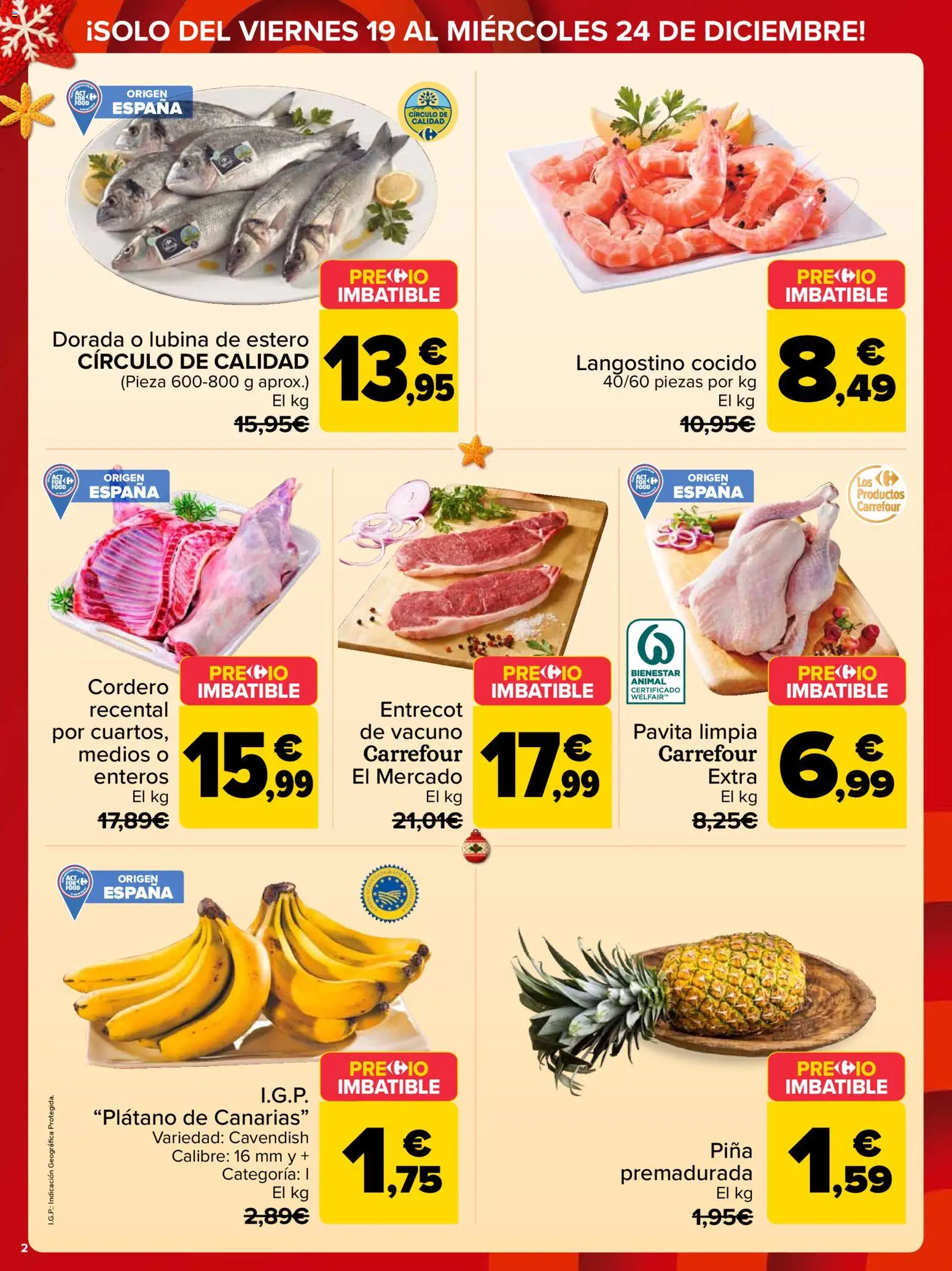 Carrefour folleto │ válido desde el 19.12.2025 | Página: 2 | Productos: Piña, Φίλτρο καφέ, Langostino