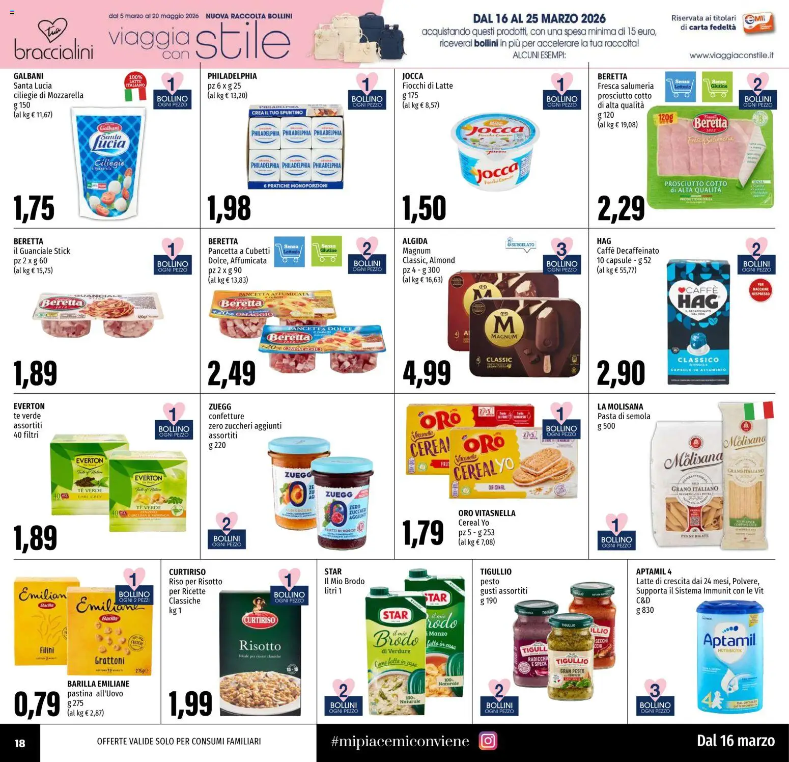 Volantino EMI del 16.03.2026 | Pagina: 18 | Prodotti: Prosciutto Cotto, Tè, Manzo, Alluminio