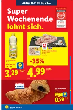 Lidl Aktionen – gültig ab 18.09.2025 | Seite: 2 | Produkte: Pouletbrust, Gipfeli, Top