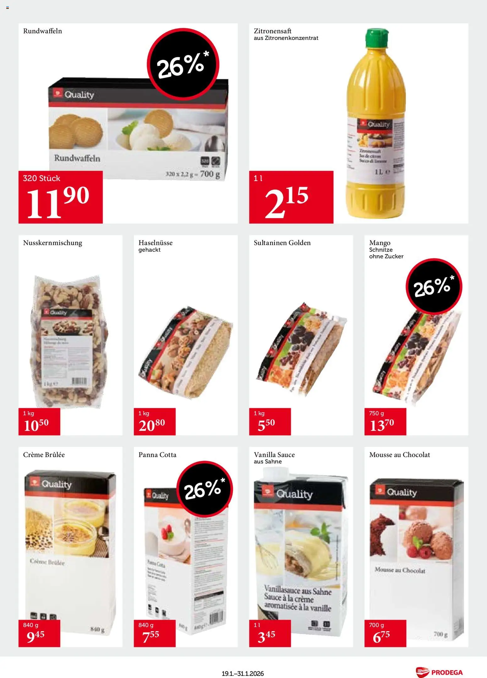 Prodega Aktionen Transgourmet Quality – gültig ab 19.01.2026 | Seite: 17 | Produkte: Creme Brulee, Mango, Zucker, Creme