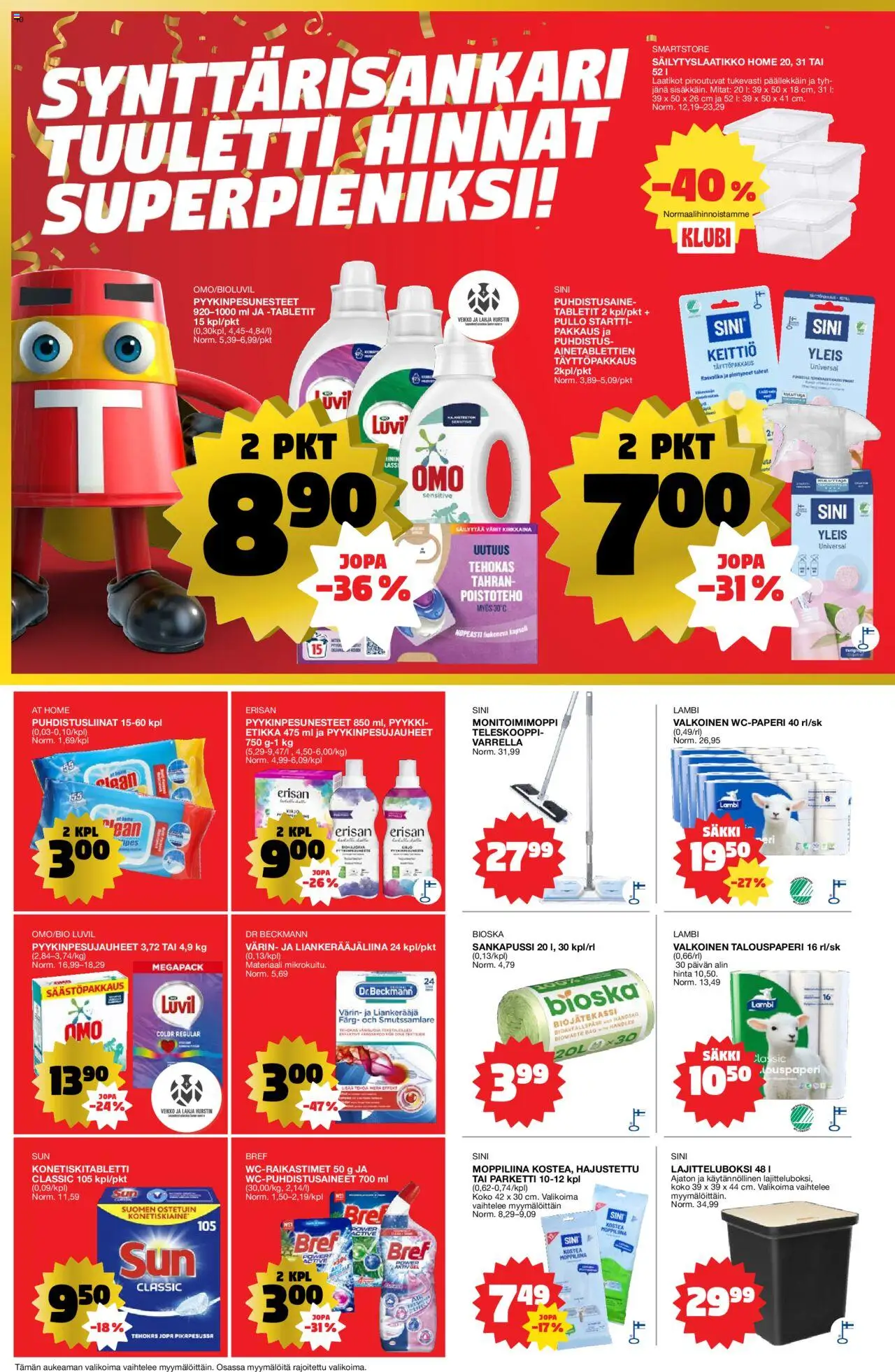 Tokmanni tarjoukset – voimassa 20.10.2025 alkaen | Sivu: 10 | Tuotteet: Puhdistusliinat, Keittiö, Etikka, Puhdistusaine