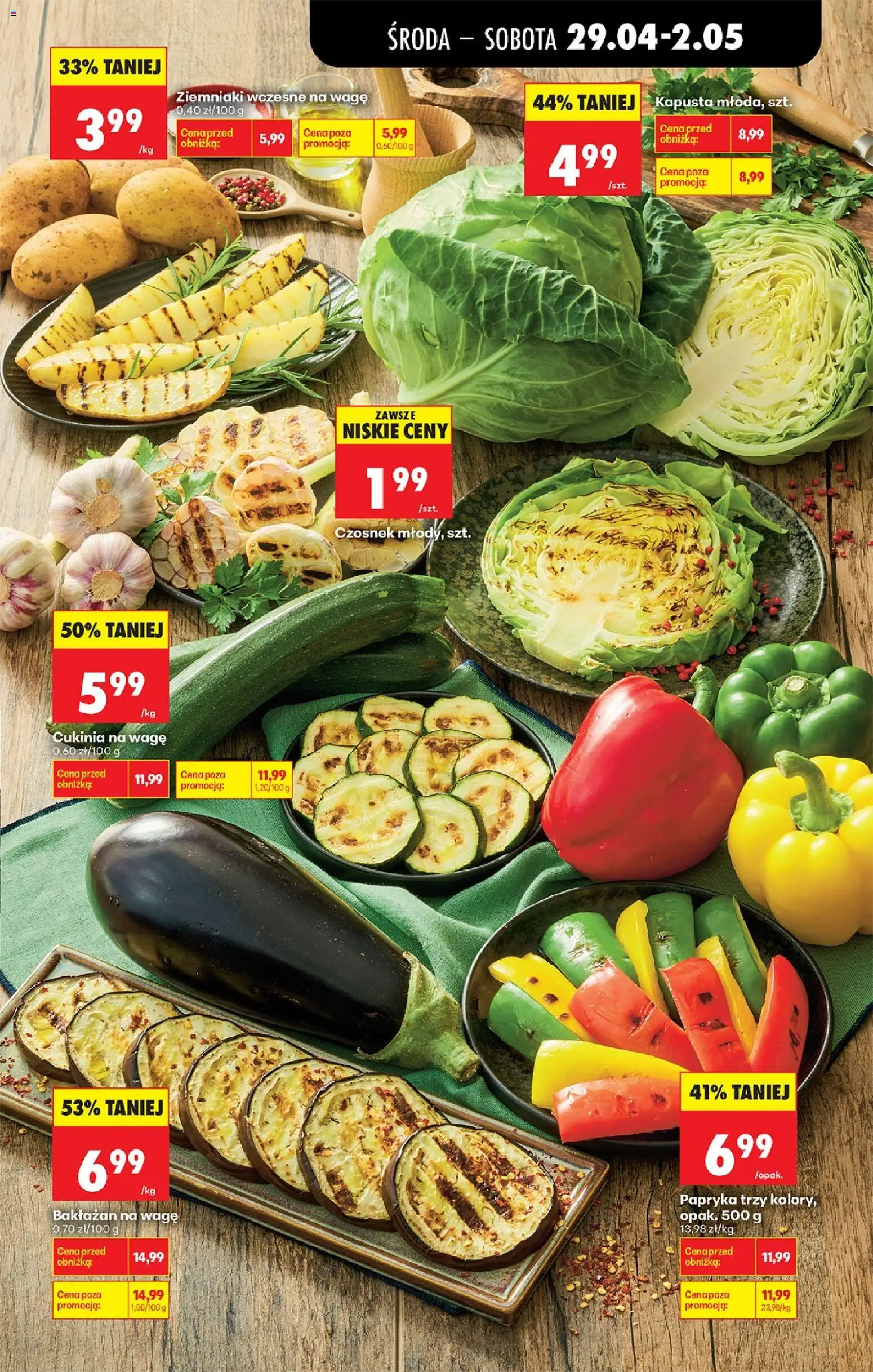 Biedronka gazetka od środy od 29.04.2026 | Strona: 47 | Produkty: Czosnek, Papryka, Cukinia, Ziemniaki
