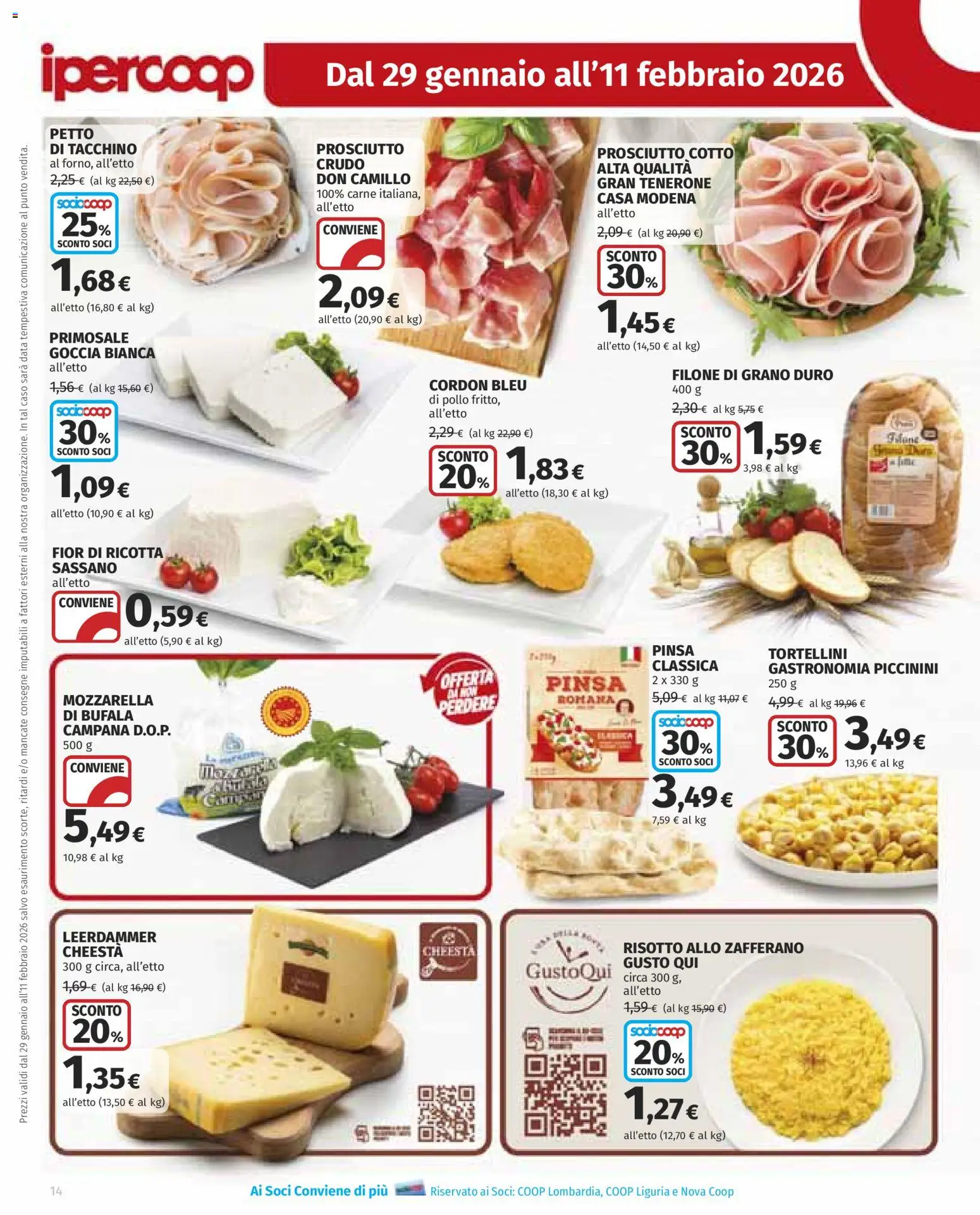 Volantino Ipercoop del 29.01.2026 | Pagina: 14 | Prodotti: Pollo, Mozzarella, Data, Ricotta