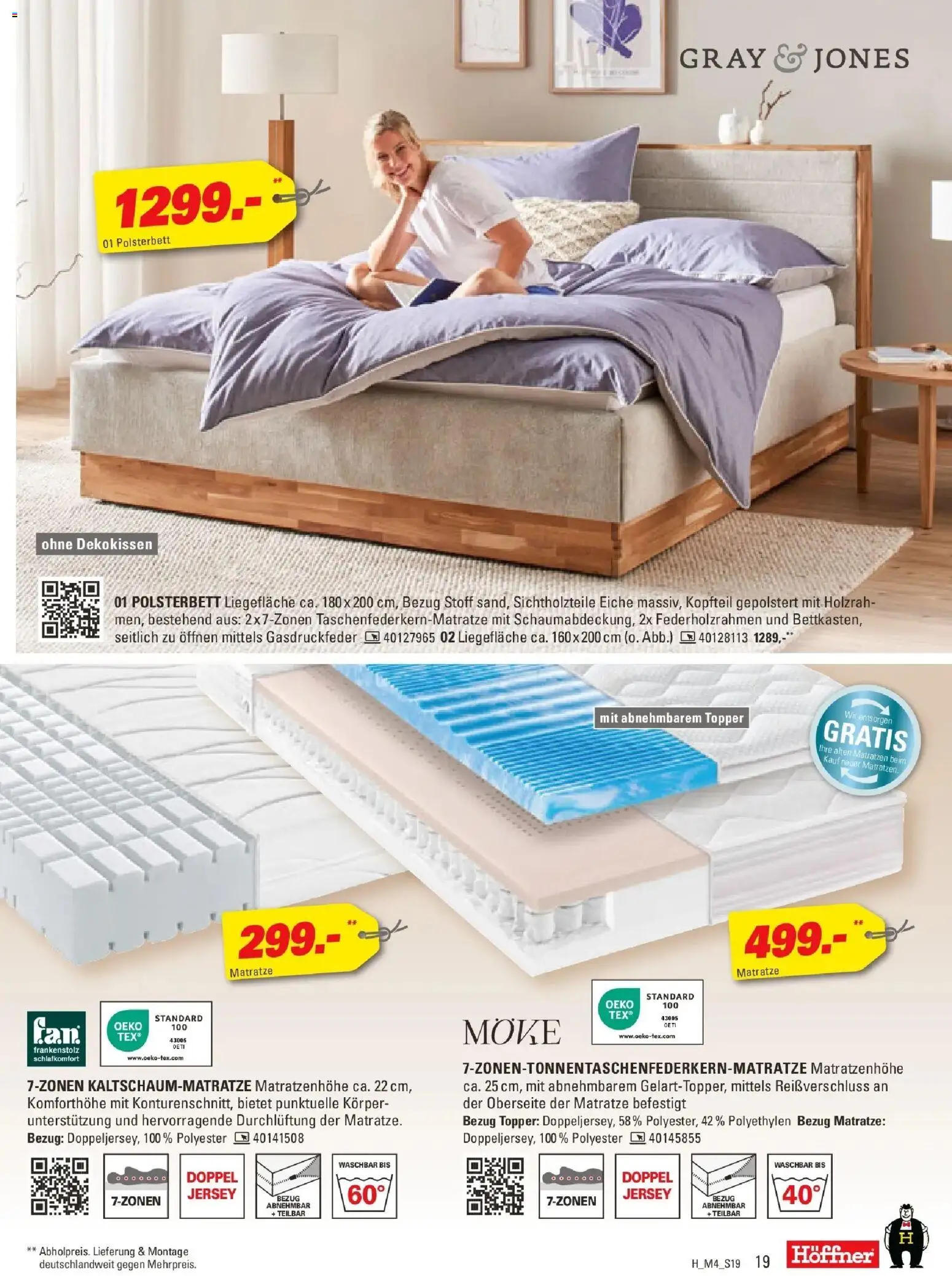 Höffner Prospekt Magdeburg	 – gültig ab 01.04.2026 | Seite: 19 | Produkte: Matratze, Polsterbett, Topper