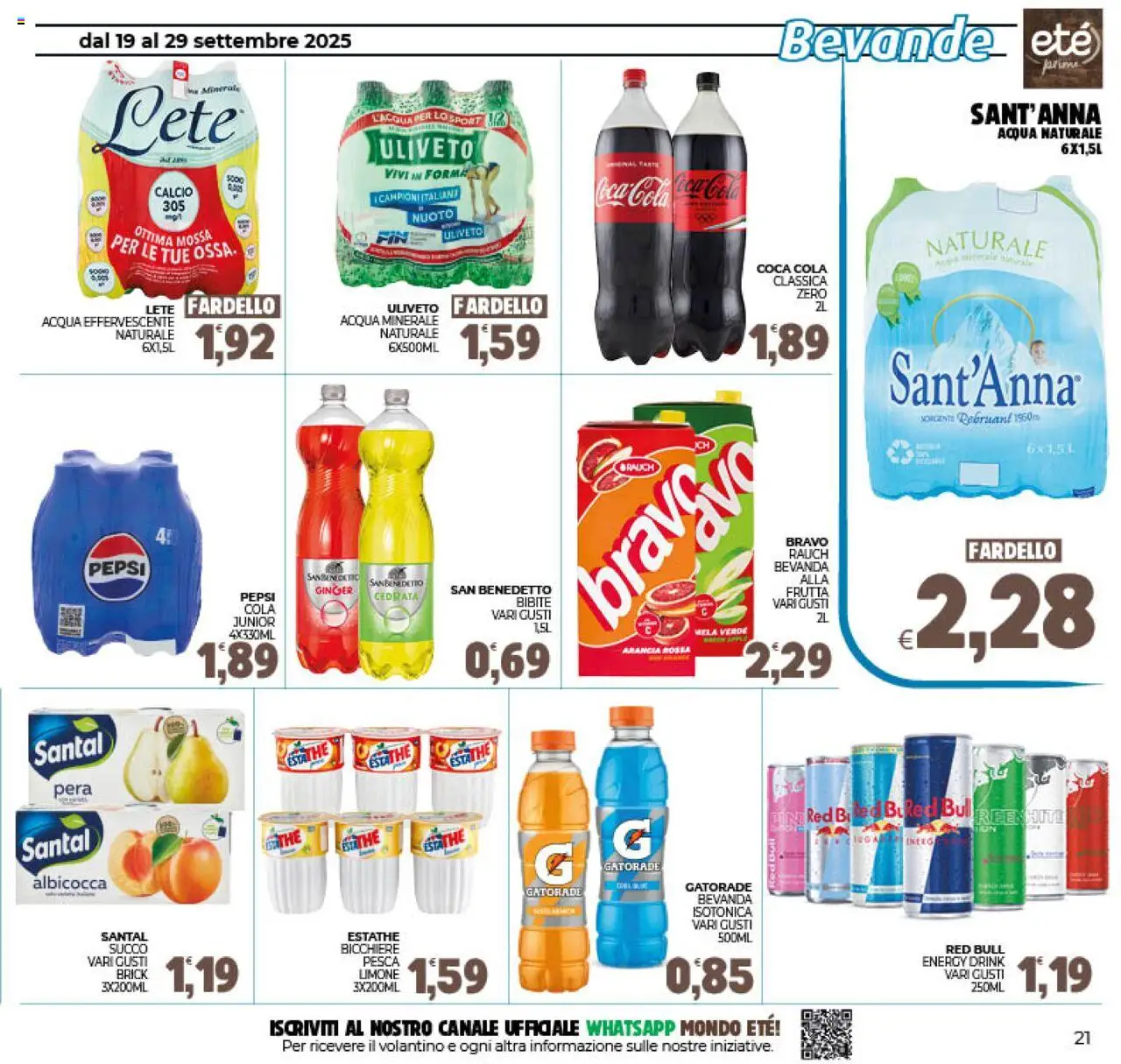 Volantino Eté del 19.09.2025 | Pagina: 21 | Prodotti: Succo, Frutta, Pesca, Pepsi