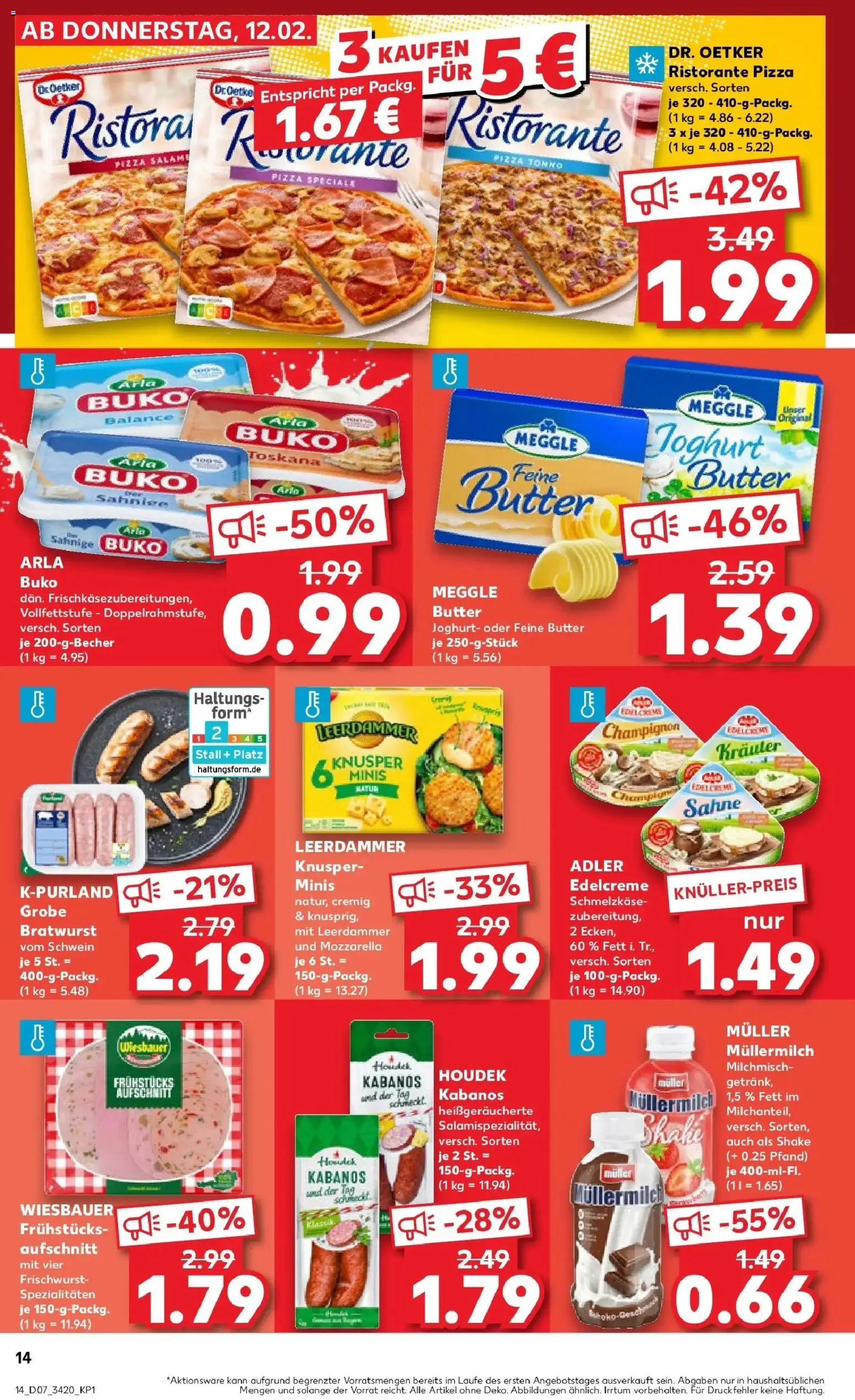 Kaufland prospekt Eberswalde	 – gültig ab 16.02.2026 | Seite: 14 | Produkte: Ristorante, Butter, Joghurt, Sahne