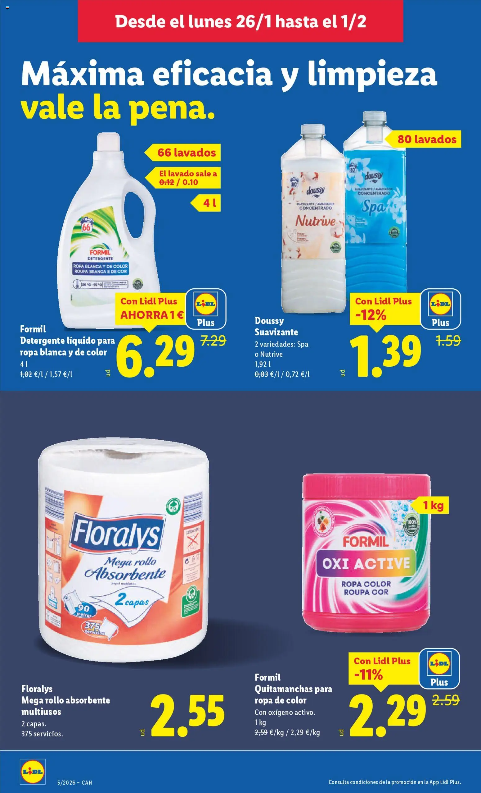 Lidl - Canarias │ válido desde el 26.01.2026 | Página: 18 | Productos: Quitamanchas, Detergente, Detergente líquido, Σαλιάρα