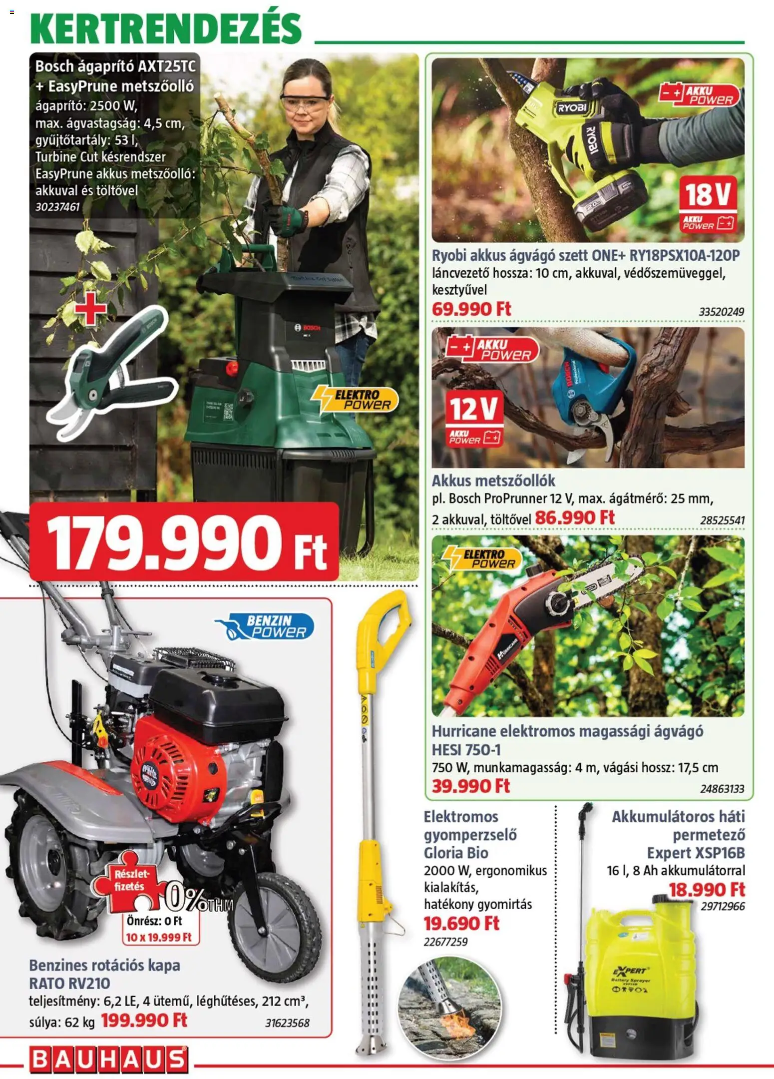 Bauhaus akciós ujság - amely érvényes a következő dátumtól: 05.03.2026 | Oldal: 6 | Termékek: Magassági ágvágó, Permetező, Ágaprító, Metszőolló