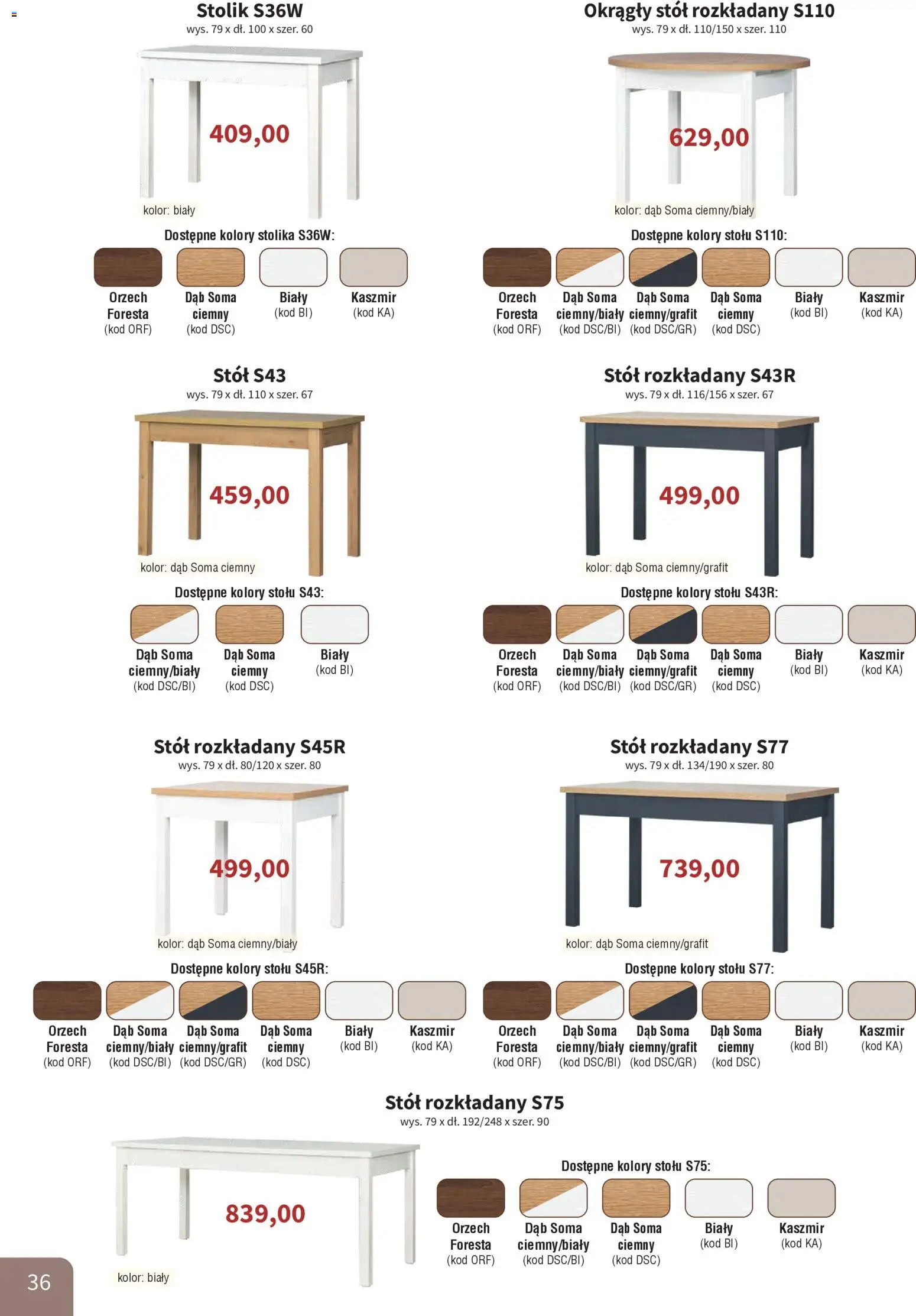 Bodzio Katalog od 01.01.2026 | Strona: 36 | Produkty: Stół