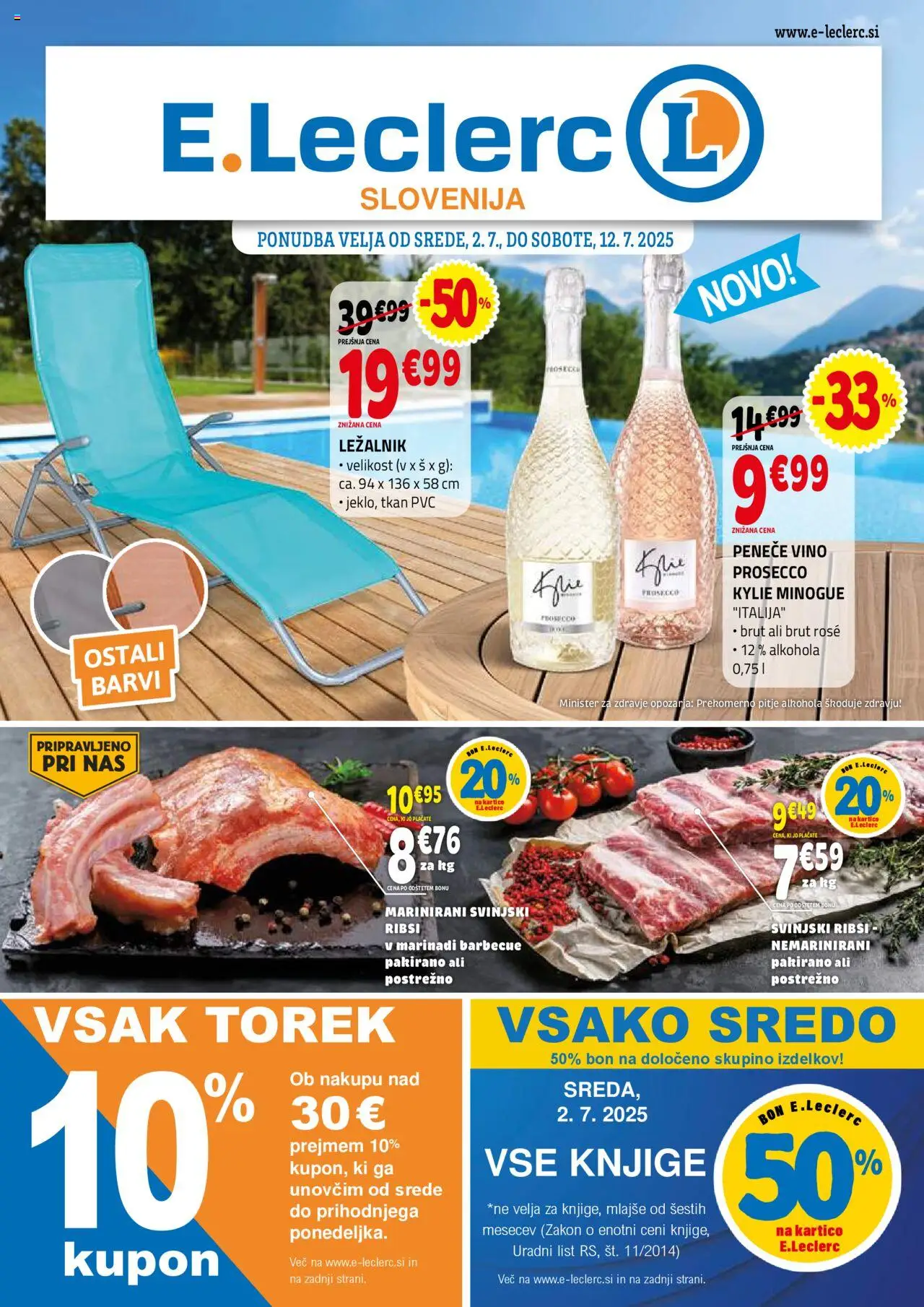 E.leclerc katalog │ velja od 02.07.2025 | Stran: 1 | Izdelki: Ležalnik, Vino