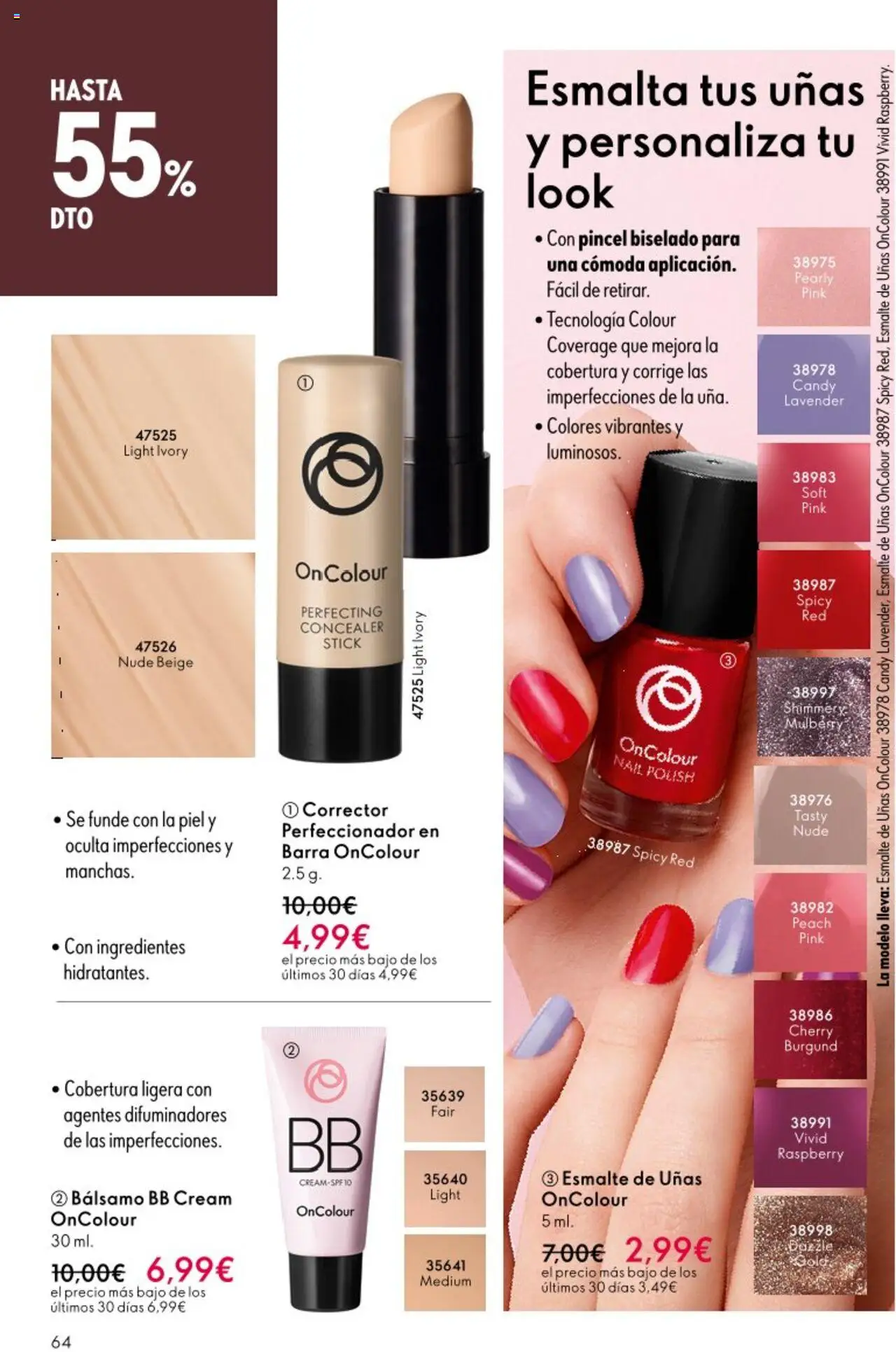 Oriflame - Catálogo Campaña 13 │ válido desde el 14.09.2025 | Página: 64 | Productos: Corrector, BB cream, Esmalte de uñas, Κρεμάστρα
