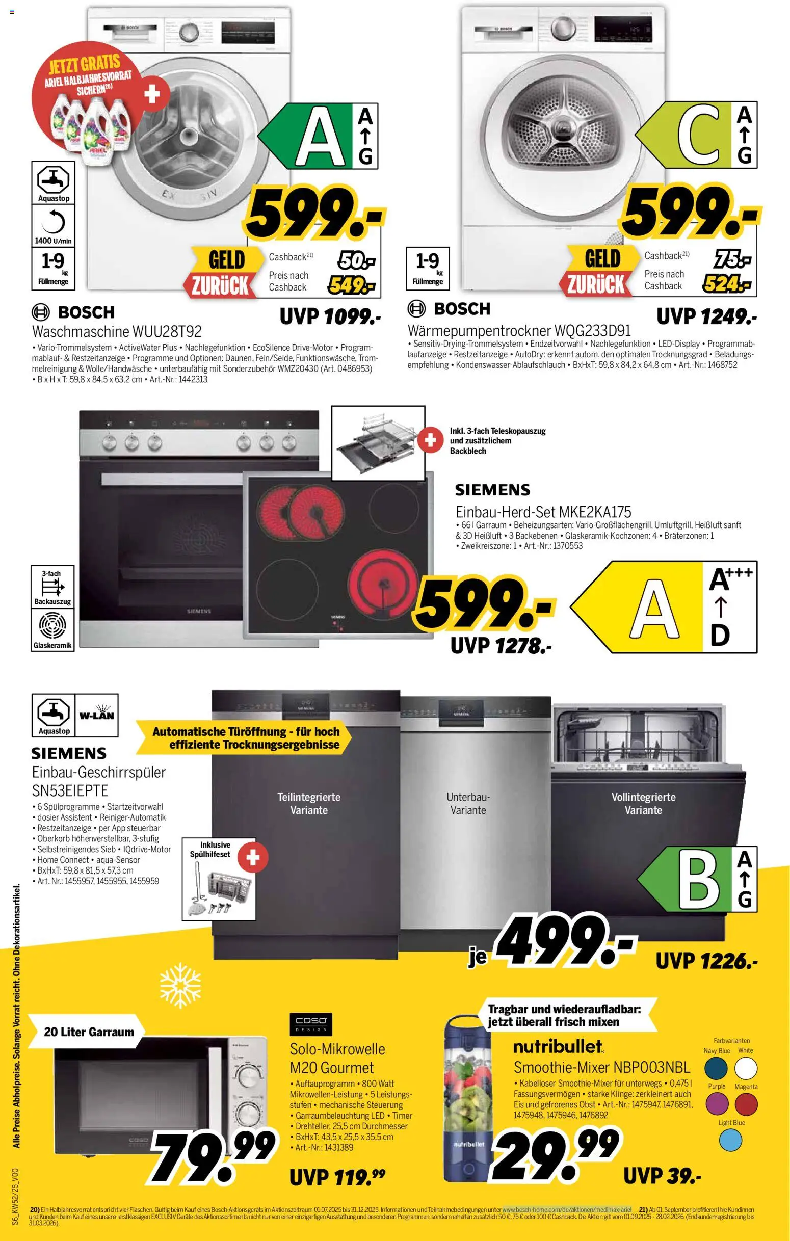Medimax Prospekt 	 – gültig ab 20.12.2025 | Seite: 6 | Produkte: Siemens, Ariel, Waschmaschine, Obst
