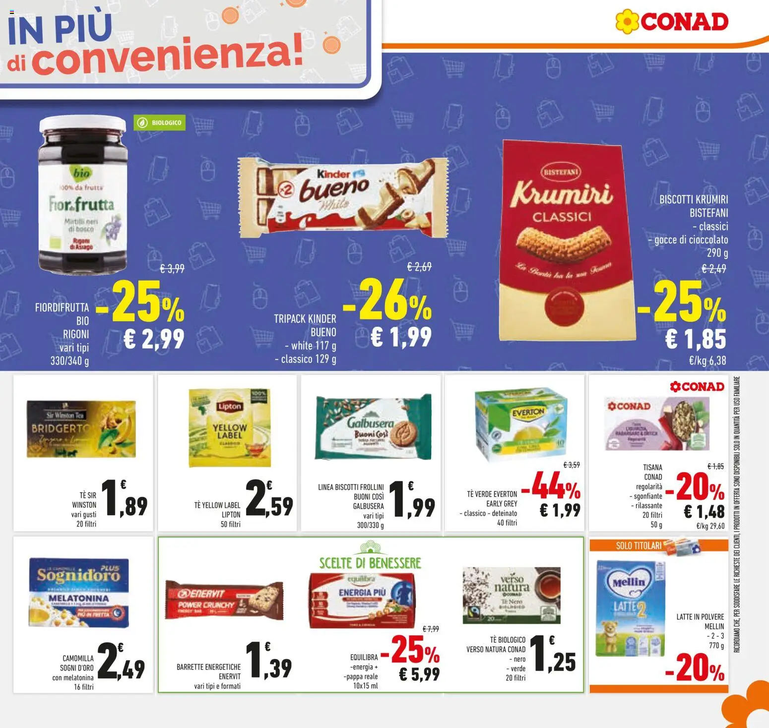 Volantino Conad del 06.11.2025 | Pagina: 35 | Prodotti: Tè, Biscotti, Frutta, Latte