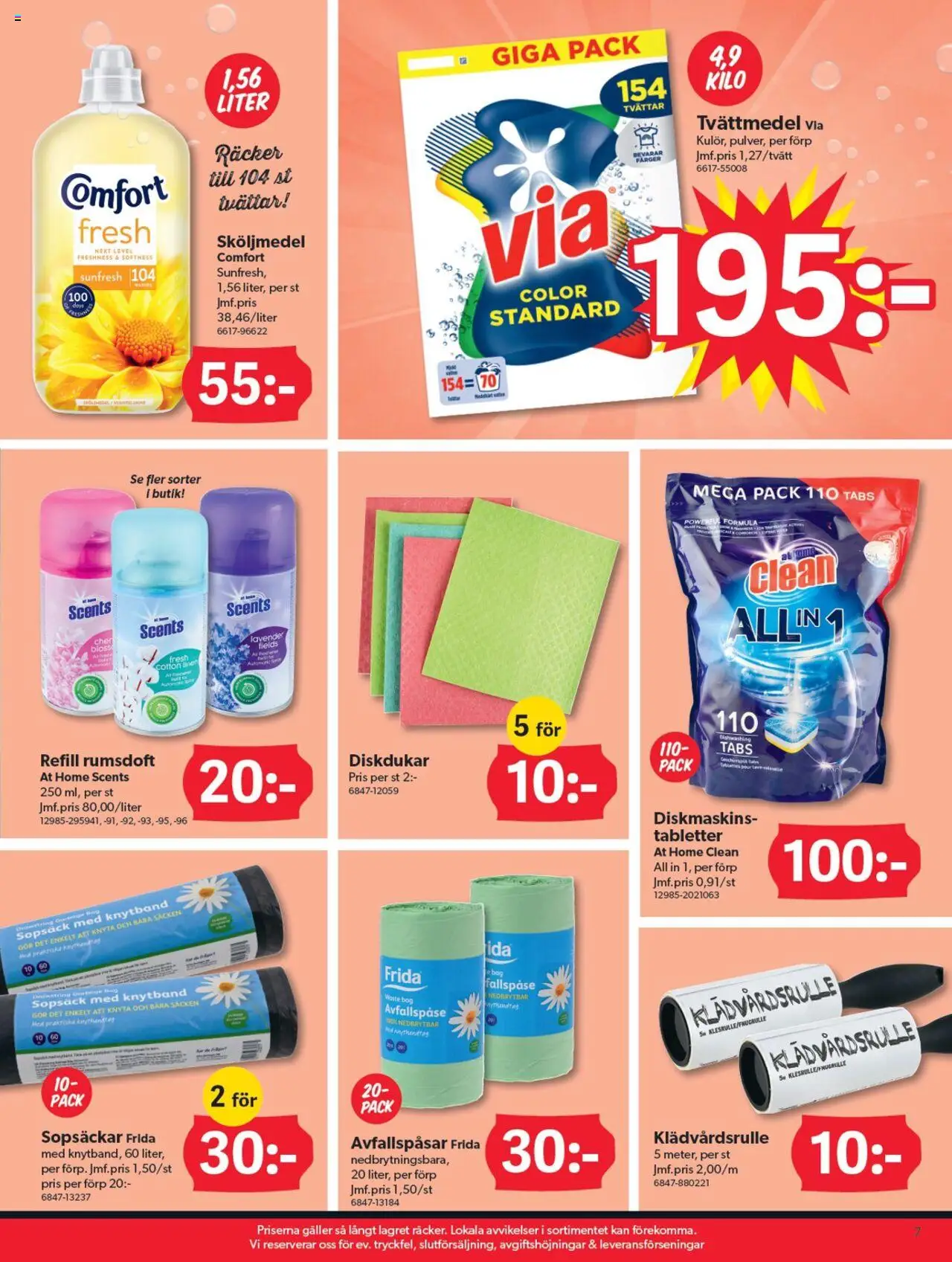 Dollar Store reklamblad aktuell från 25.08.2025 | Sida: 7 | Produkter: Avfallspåsar, Tvättmedel, Sköljmedel, Galler