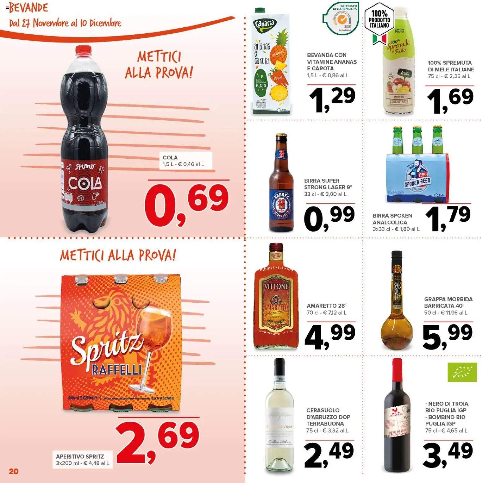 Volantino Todis del 27.11.2025 | Pagina: 20 | Prodotti: Mele, Frutta, Grappa, Aperitivo