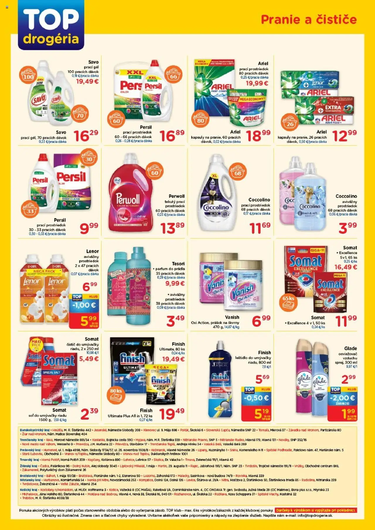 TOP Drogéria leták │ platný od 25.08.2025 | Strana: 4 | Produkty: Osviežovač vzduchu, Persil, Soľ, Lenor