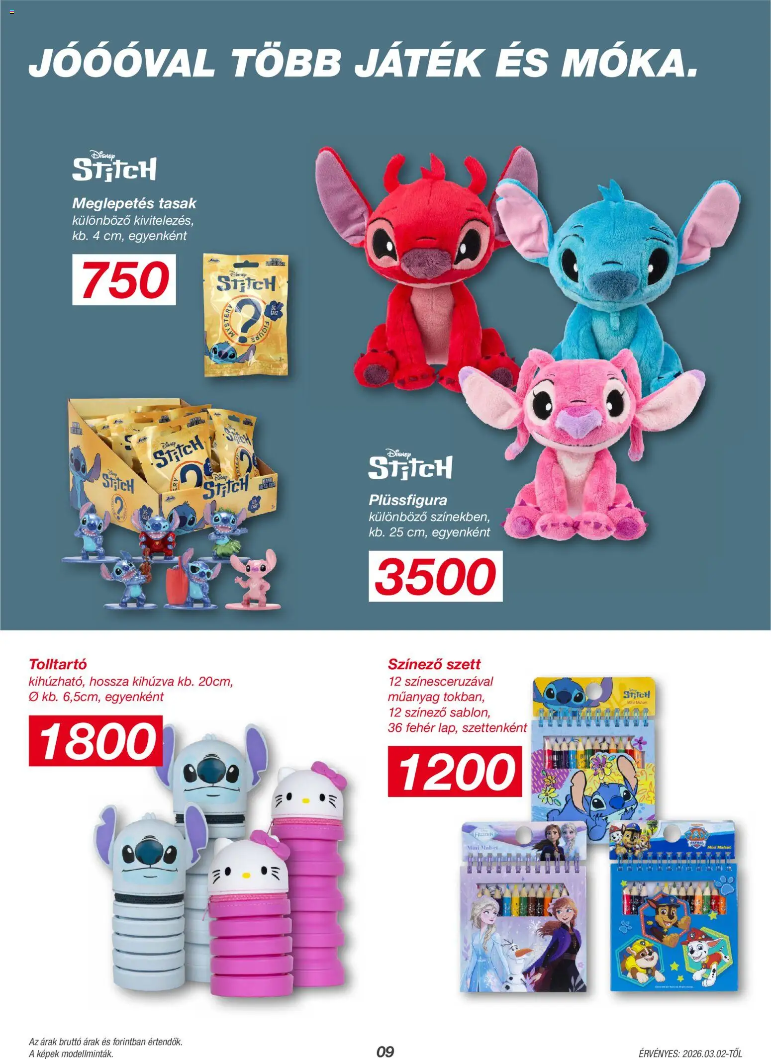 Kik akciós ujság - amely érvényes a következő dátumtól: 02.03.2026 | Oldal: 9 | Termékek: Játék, Tolltartó