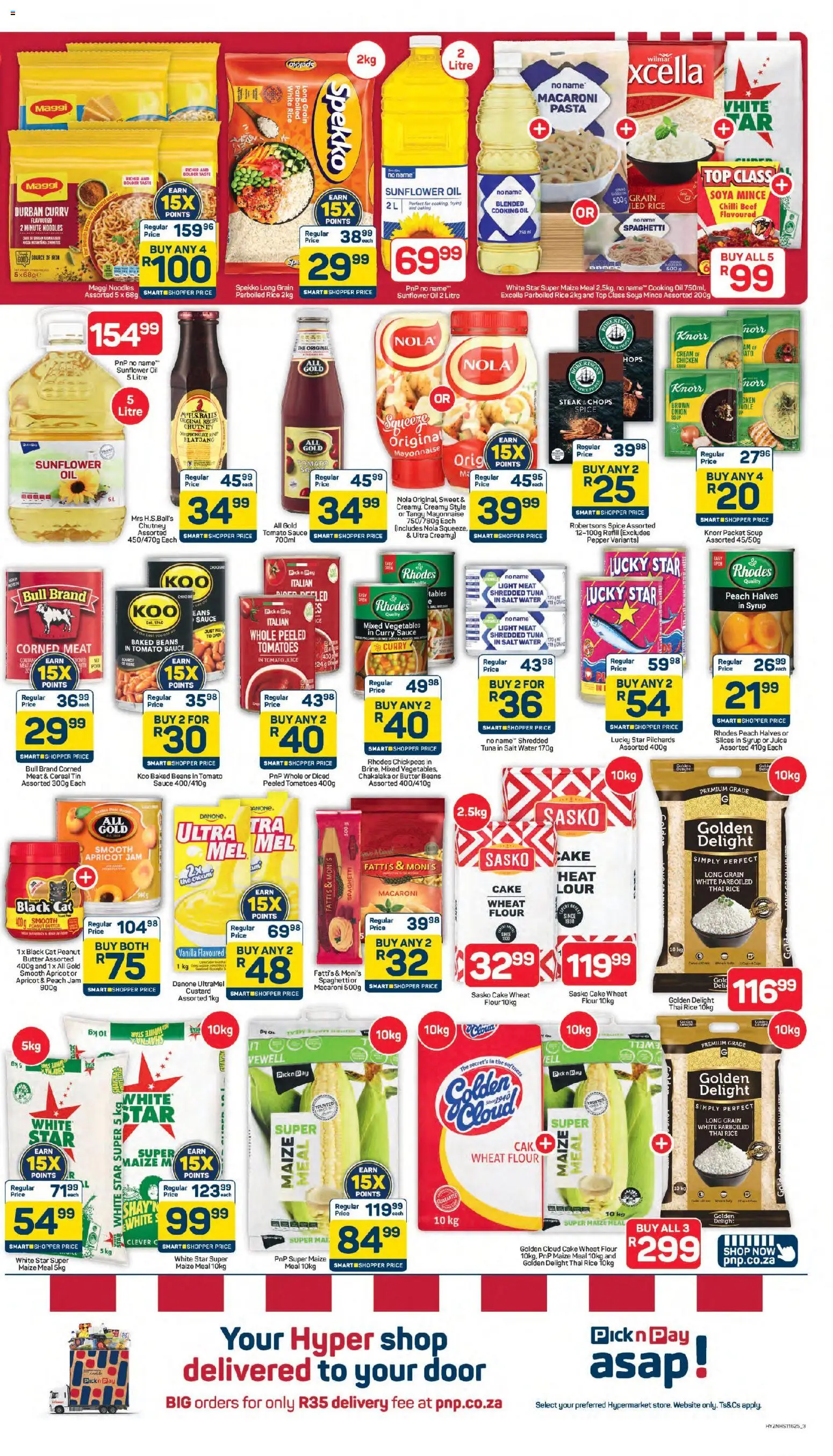 New Pick n Pay catalogue – valid from 24.04.2026 | Page: 3 | Products: Beans, Chicken, Sauce, Peach