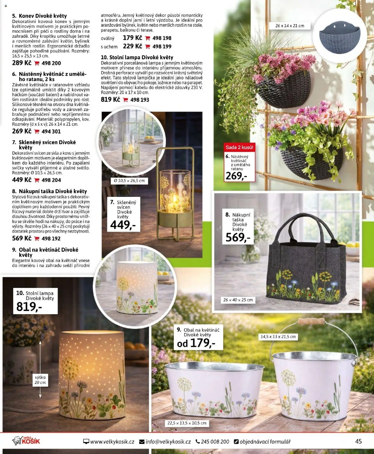 Velký Košík katalog duben 2026 od 01.04.2026 | Strana: 45 | Produkty: Rostliny, Svíčky, Květináč, Lampa
