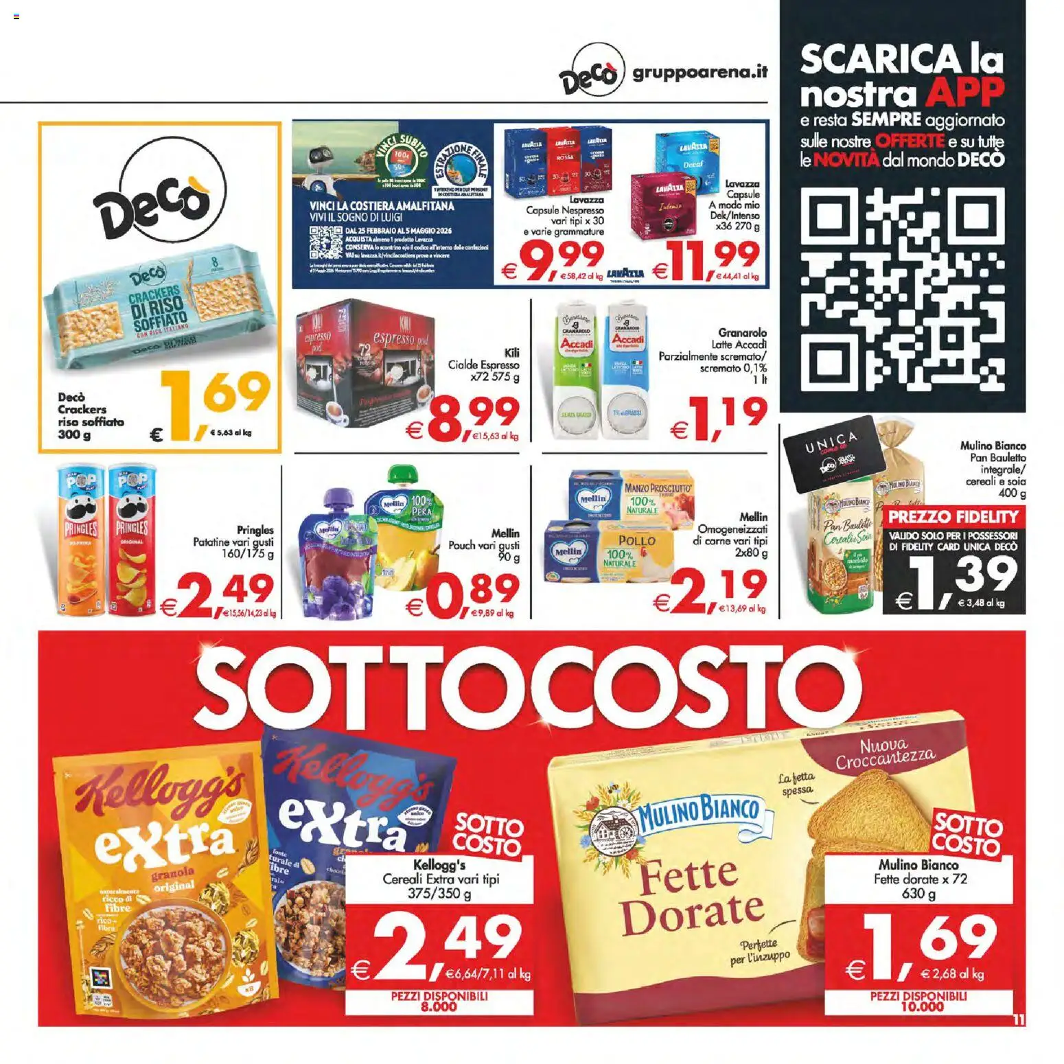 Volantino Decò del 10.03.2026 | Pagina: 11 | Prodotti: Riso, Cereali, Prosciutto, Lavazza