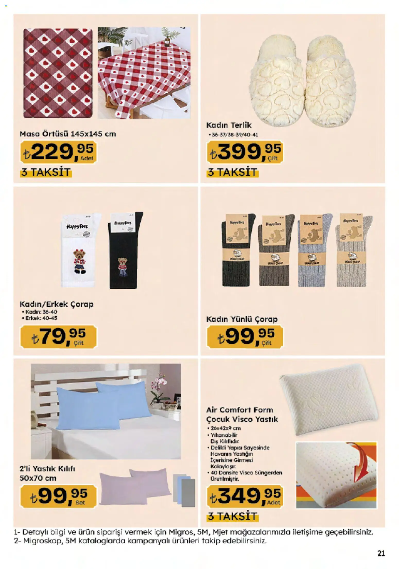 Migros Katalog - Migroskop - 12.02.2026 tarihinden itibaren geçerlidir | Sayfa: 119 | Ürünler: Yastık, Yastık kılıfı, Terlik, Masa örtüsü