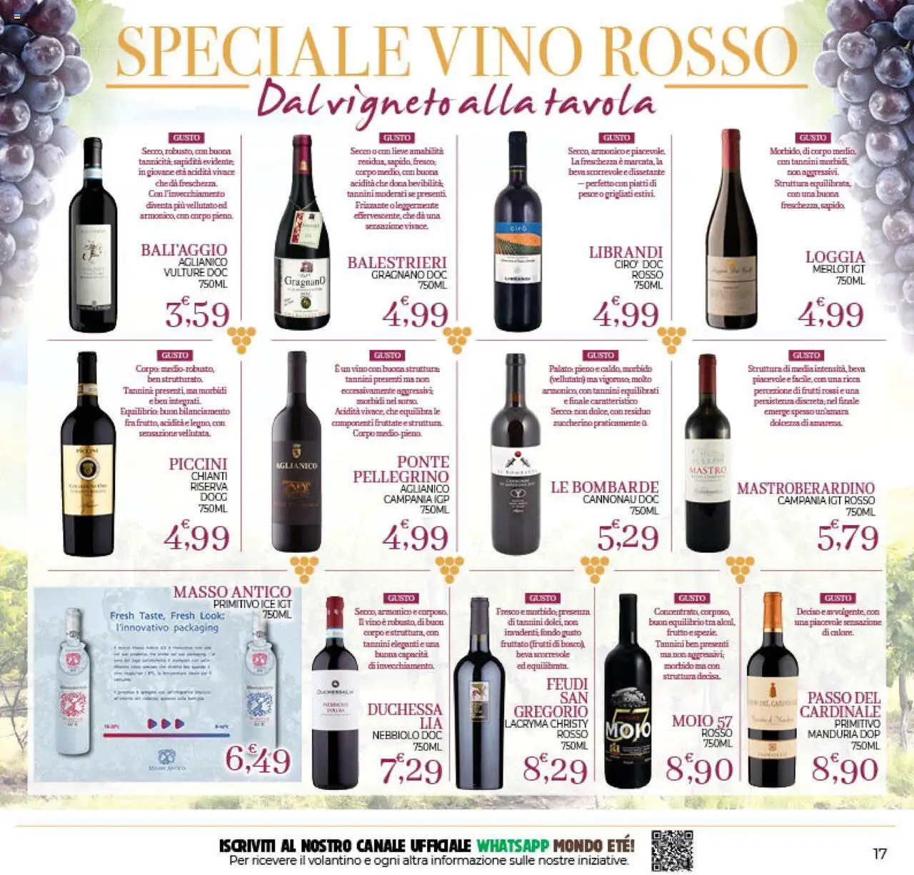 Volantino Eté del 10.10.2025 | Pagina: 17 | Prodotti: Pesce, Vino, Vino rosso