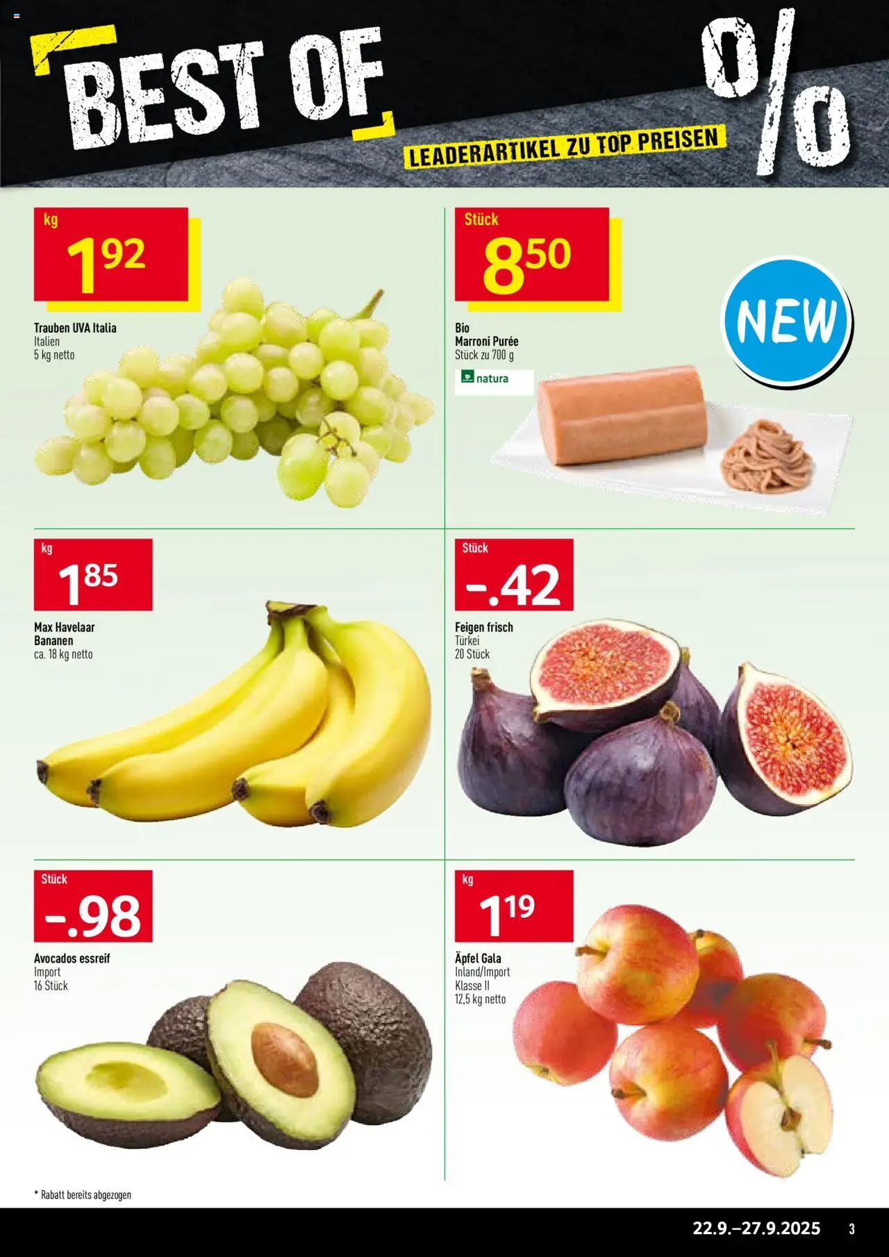 Prodega Aktionen – gültig ab 22.09.2025 | Seite: 3 | Produkte: Äpfel, Bananen, Top