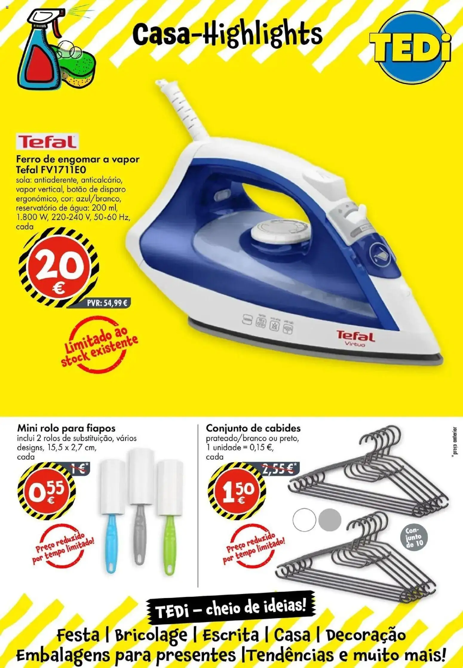 TEDi - Nova abertura │ válido de 20.03.2026 | Página: 8 | Produtos: Agua, Ferro de engomar, Ferro, Cabides