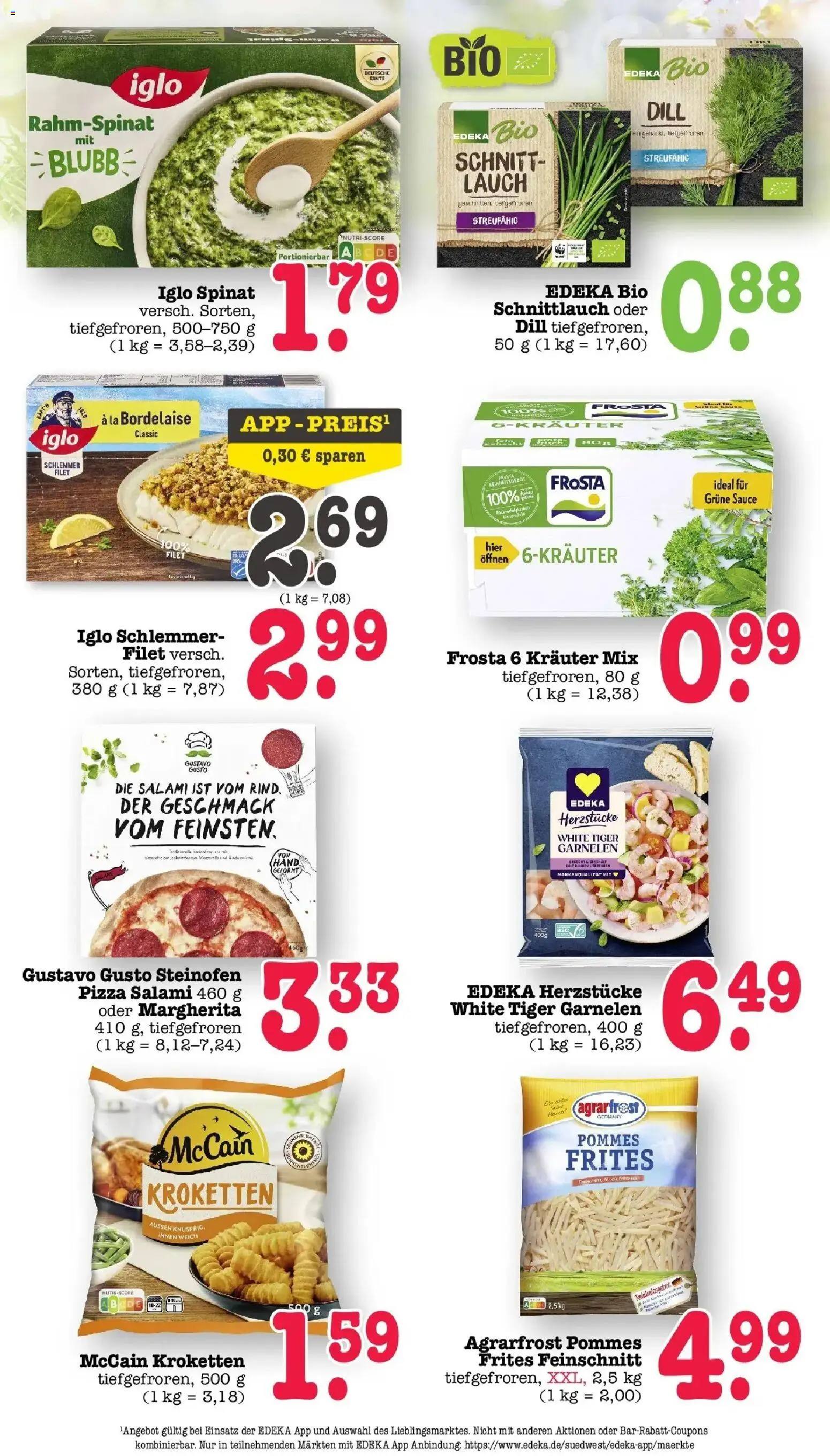 Edeka prospekt Offenbach	 – gültig ab 30.03.2026 | Seite: 42 | Produkte: Gustavo gusto, Pommes, Frosta, Tiger garnelen