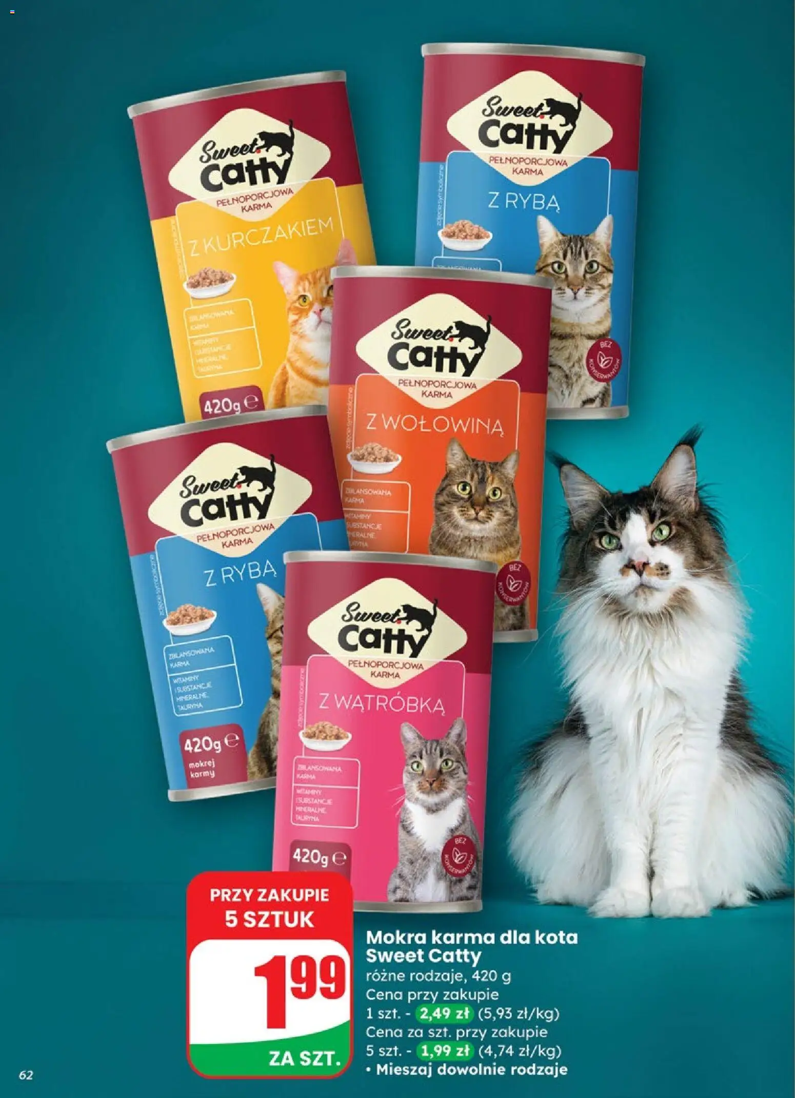 Dino Gazetka od 29.10.2025 | Strona: 62 | Produkty: Wątróbka, Karma dla kota, Wołowina, Ryba