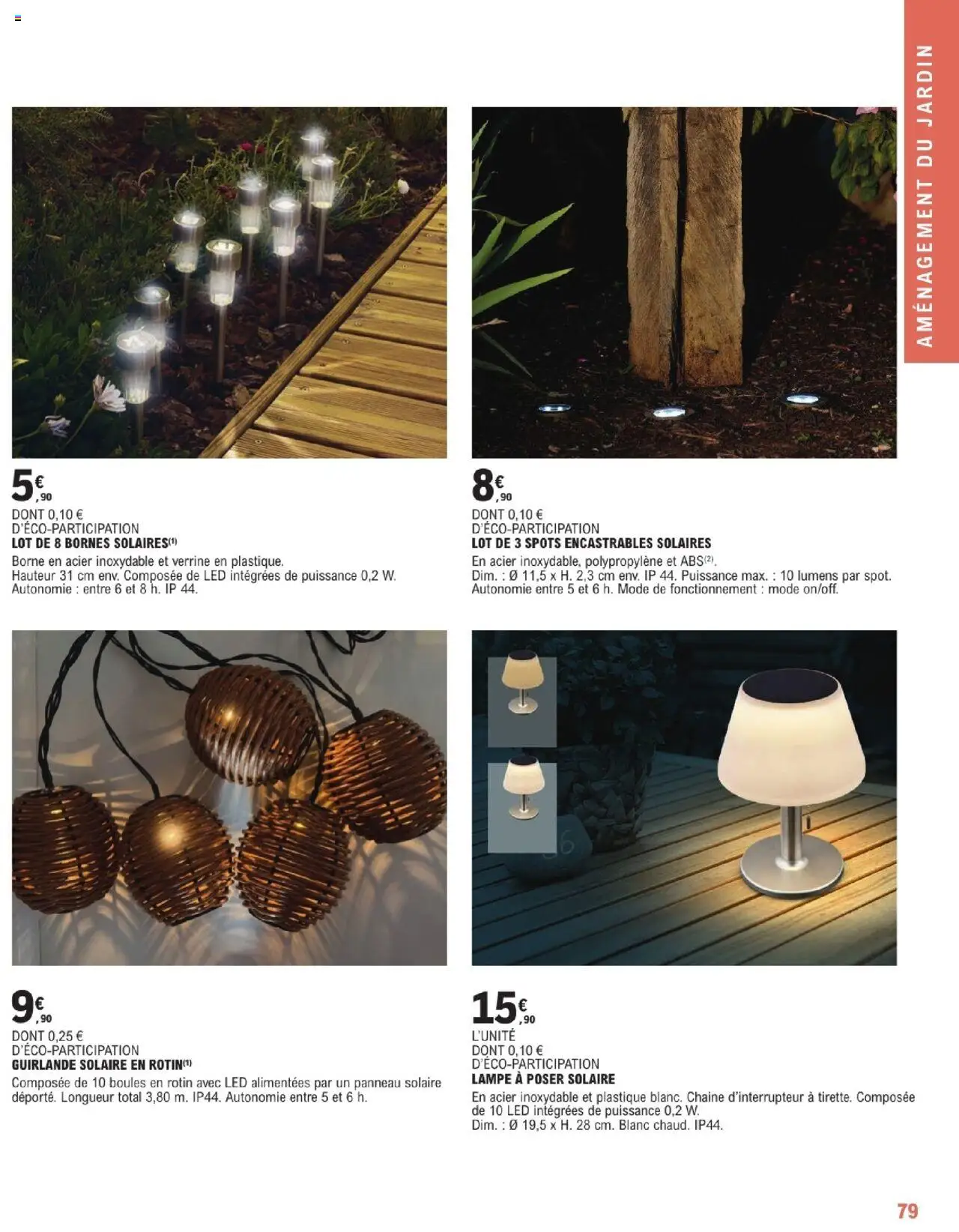  | Page: 79 | Produits: Guirlande solaire, Lampe, Panneau solaire