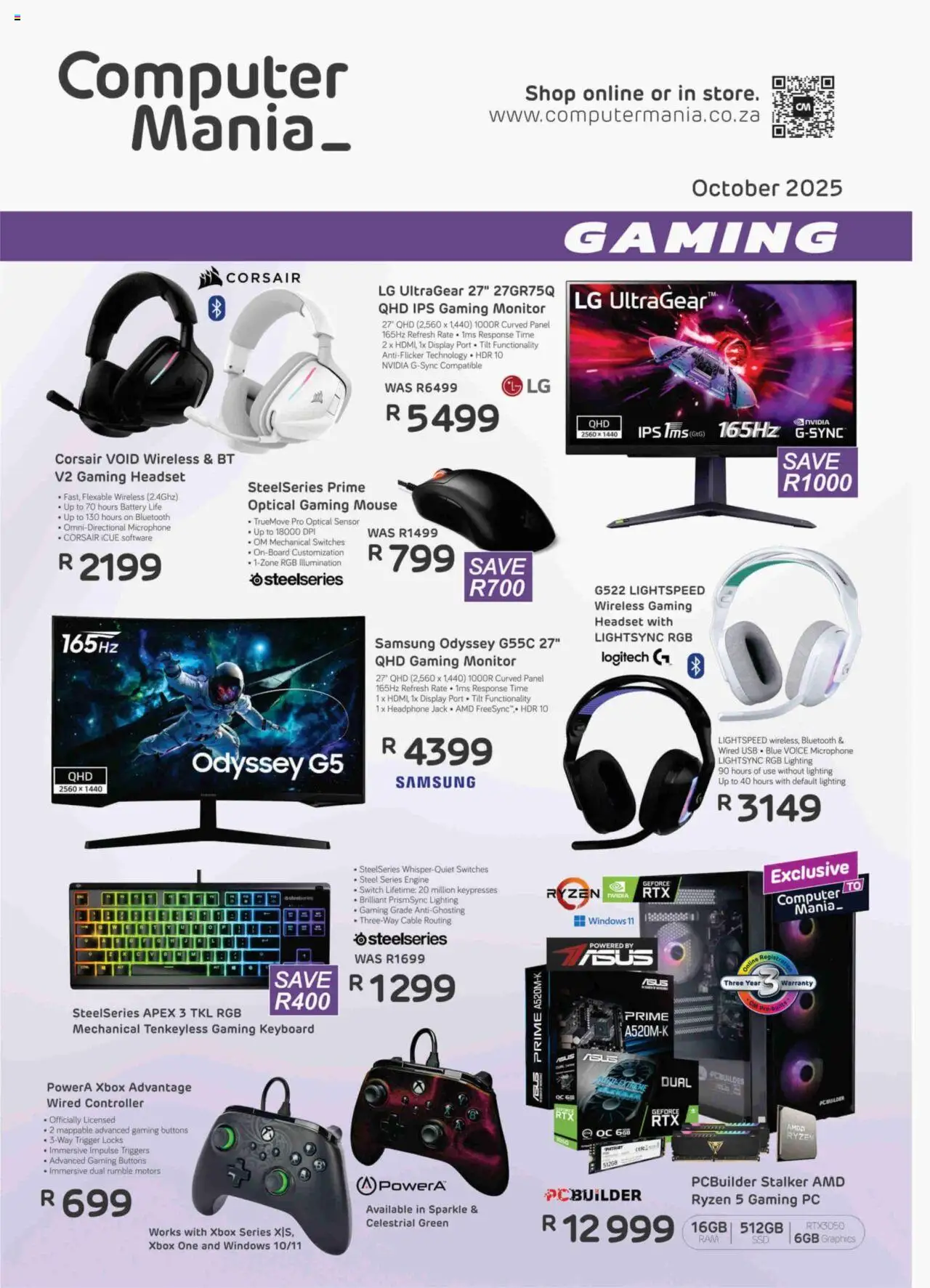 New Computer Mania catalogue – valid from 01.10.2025 | Page: 1 | Products: Headset, PC, Cable, Microphone