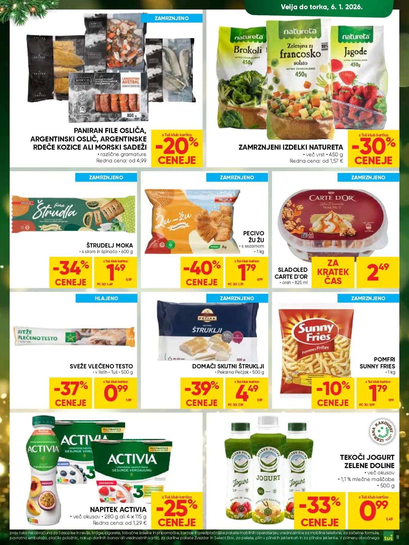 Novi Tuš katalog ponudbe – veljaven od 23.12.2025 | Stran: 11 | Izdelki: Štruklji, Kozice, Pekarna, Sladoled