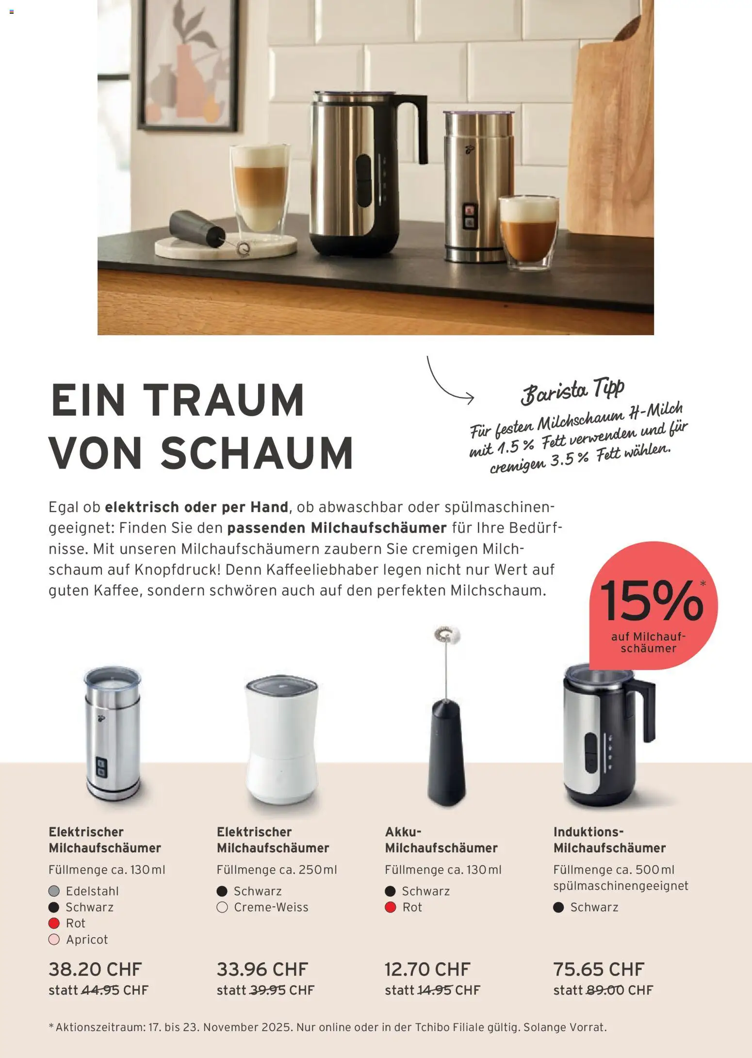 Tchibo Aktionen Kuschelfreude – gültig ab 11.11.2025 | Seite: 22 | Produkte: Milch