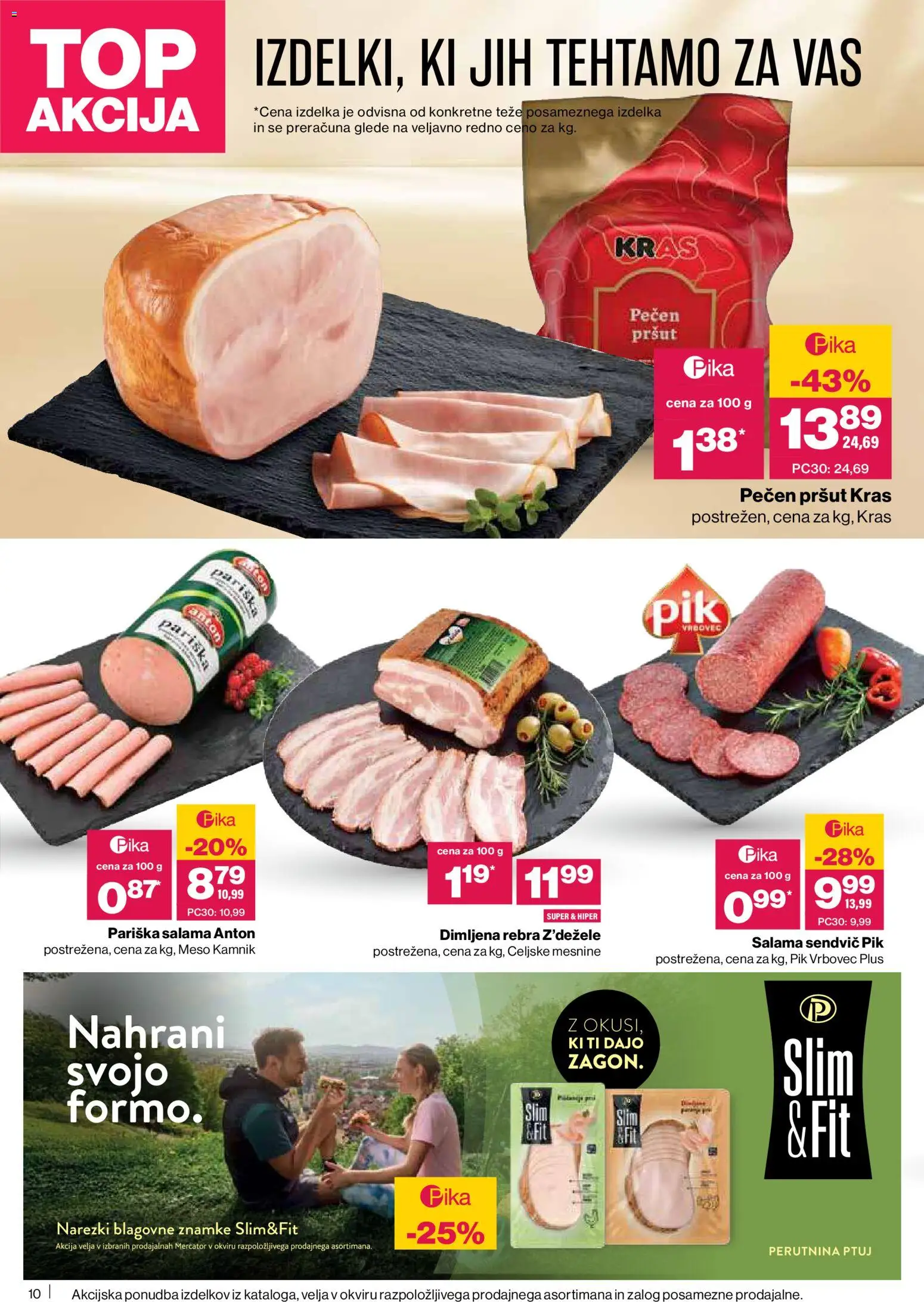 Novi Mercator katalog ponudbe – veljaven od 08.01.2026 | Stran: 10 | Izdelki: Pršut, Salama