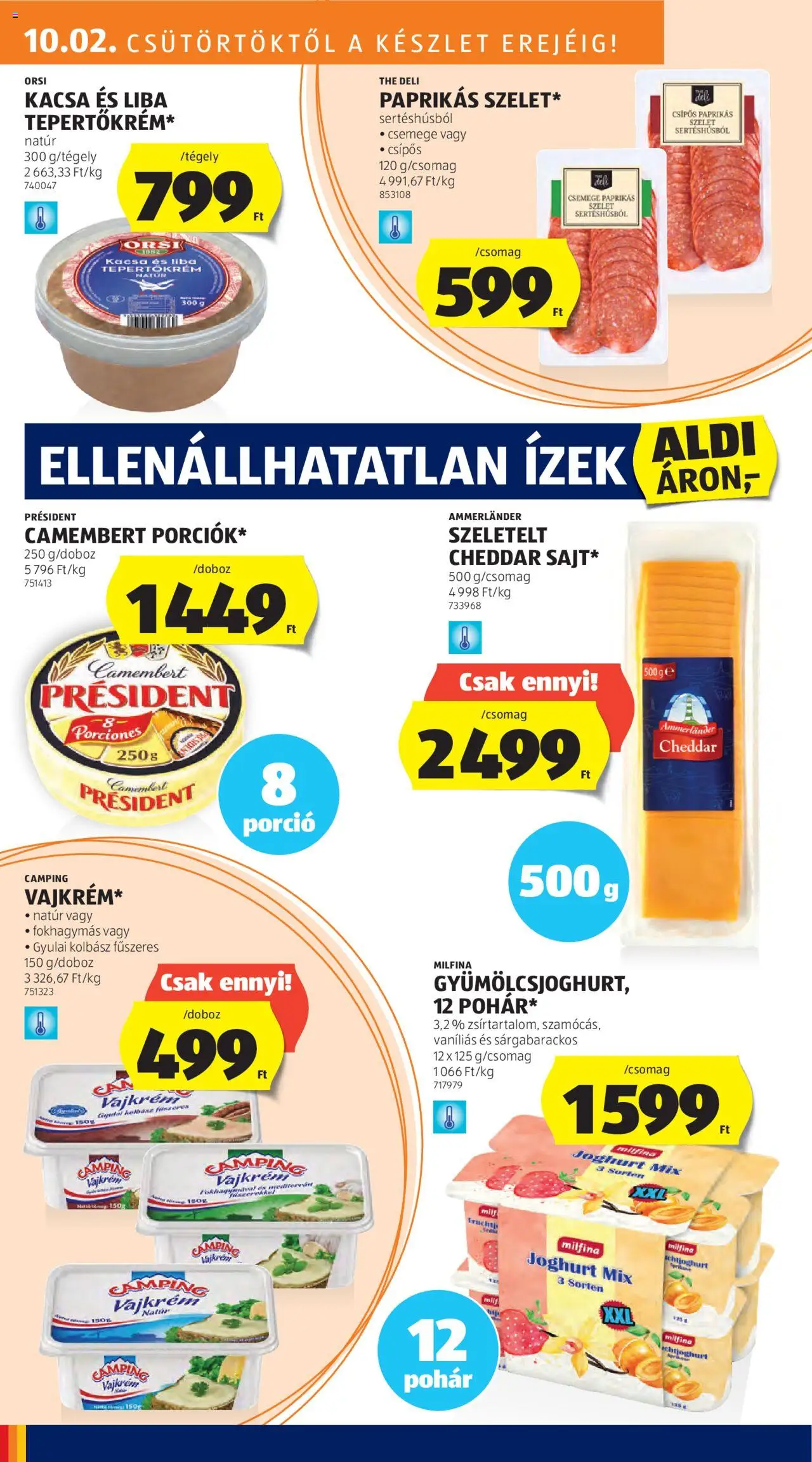 Aldi akciós ujság - amely érvényes a következő dátumtól: 02.10.2025 | Oldal: 16 | Termékek: Liba, Kacsa, Cheddar, Camembert