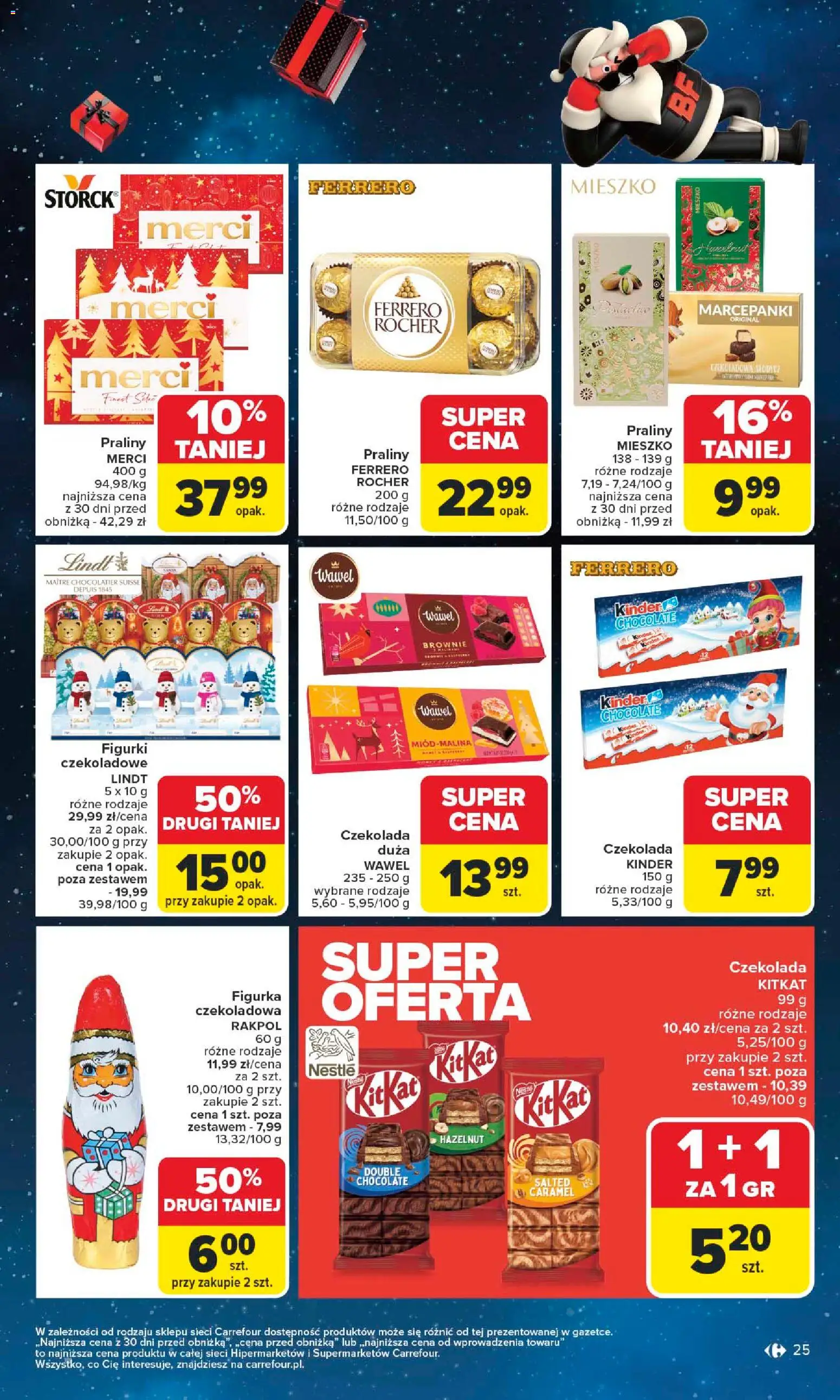 Carrefour Black Friday od 24.11.2025 | Strona: 25 | Produkty: Praliny, Merci, Czekolada, Brownie