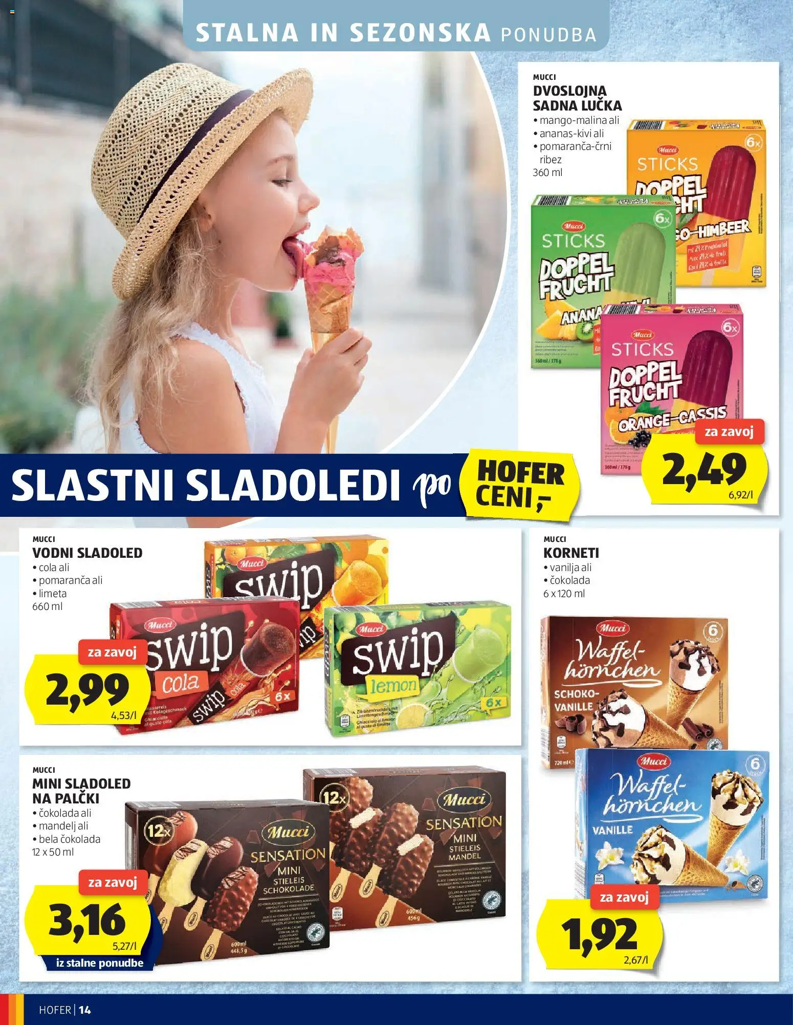Novi Hofer katalog ponudbe – veljaven od 29.04.2026 | Stran: 14 | Izdelki: Limeta, Ribez, Cokolada, Sladoled