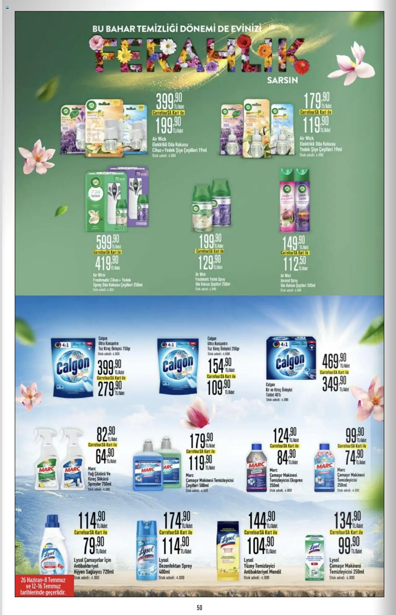CarrefourSA Katalog - 26.06.2025 tarihinden itibaren geçerlidir | Sayfa: 50 | Ürünler: Oda kokusu, Yağ, Yağ çözücü, Tablet