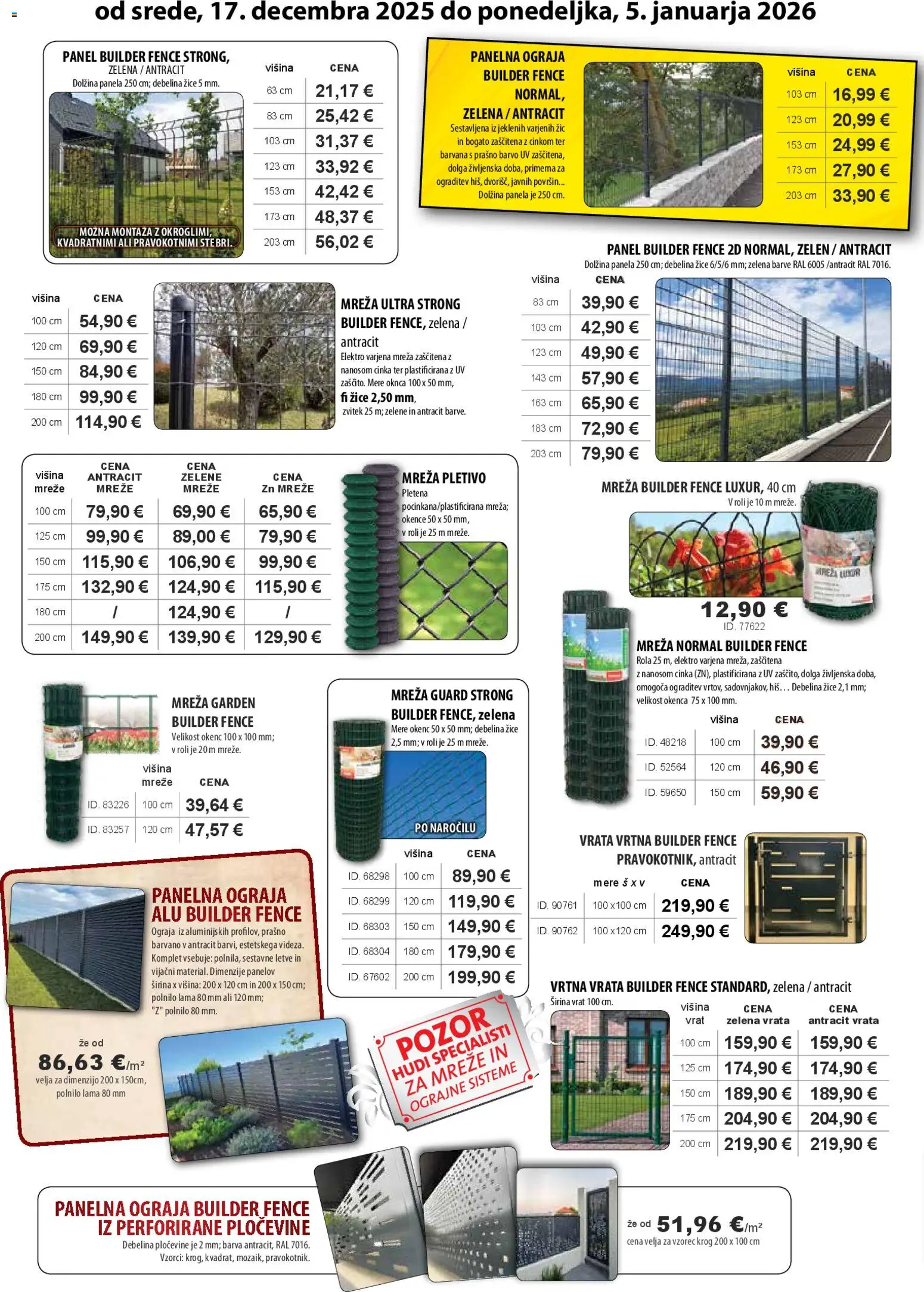 Novi Živex katalog ponudbe – veljaven od 17.12.2025 | Stran: 6 | Izdelki: Ograja, Barva, Vrata, Zelena