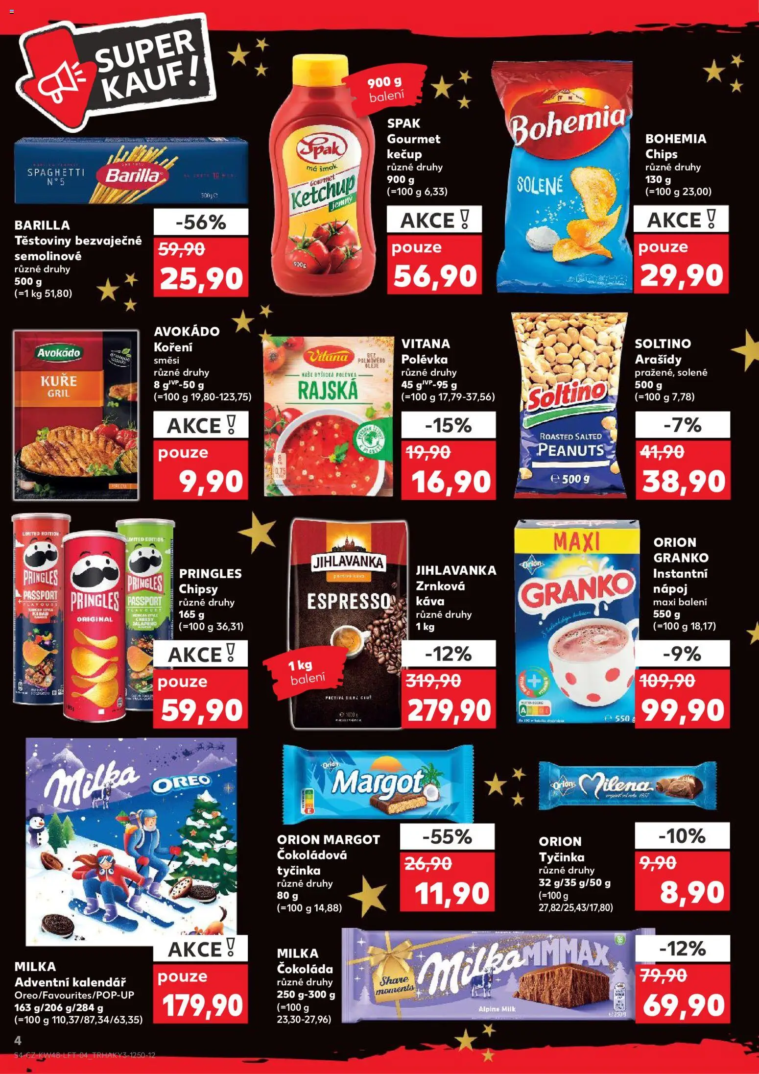 Kaufland leták - Plzeň Bory od 26.11.2025 | Strana: 4 | Produkty: Oleje, Gourmet, Káva, Kalendář