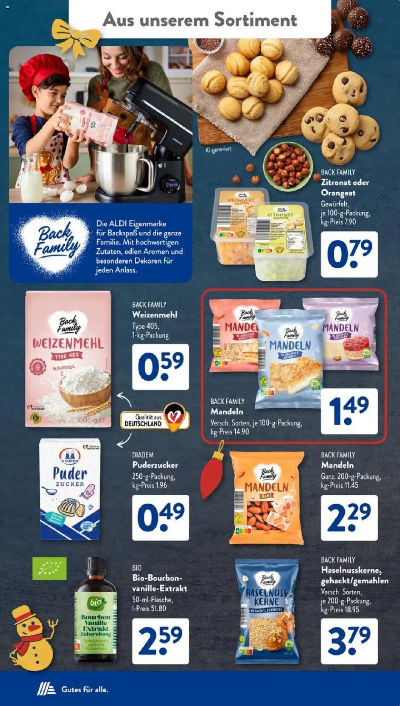 Aldi Süd Prospekt 	 – gültig ab 27.10.2025 | Seite: 19 | Produkte: Weizenmehl, Mandeln, Zucker, Bourbon