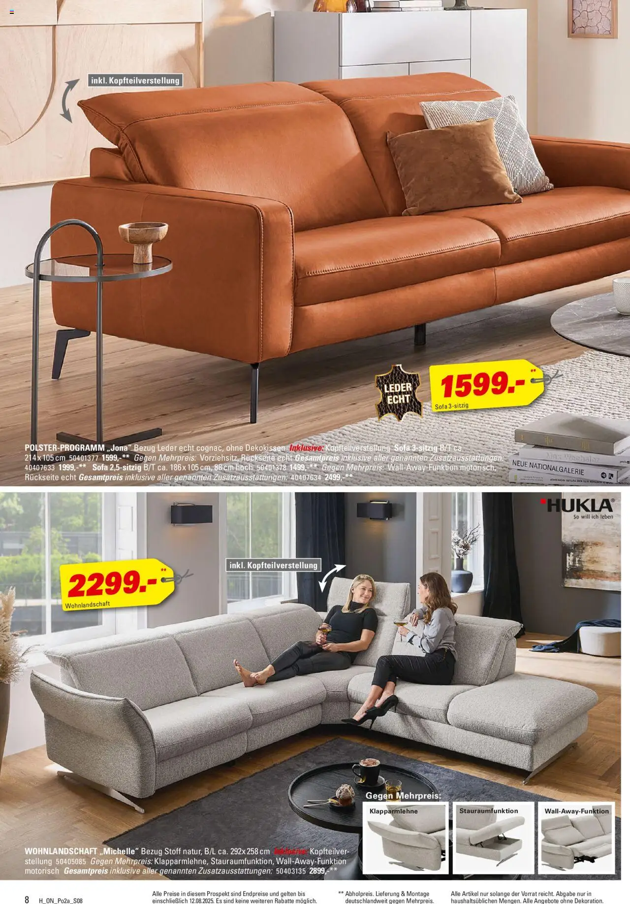 Höffner - Polster Spezial - gültig ab dem 30.07.2025 | Seite: 8 | Produkte: Wohnlandschaft, Sofa