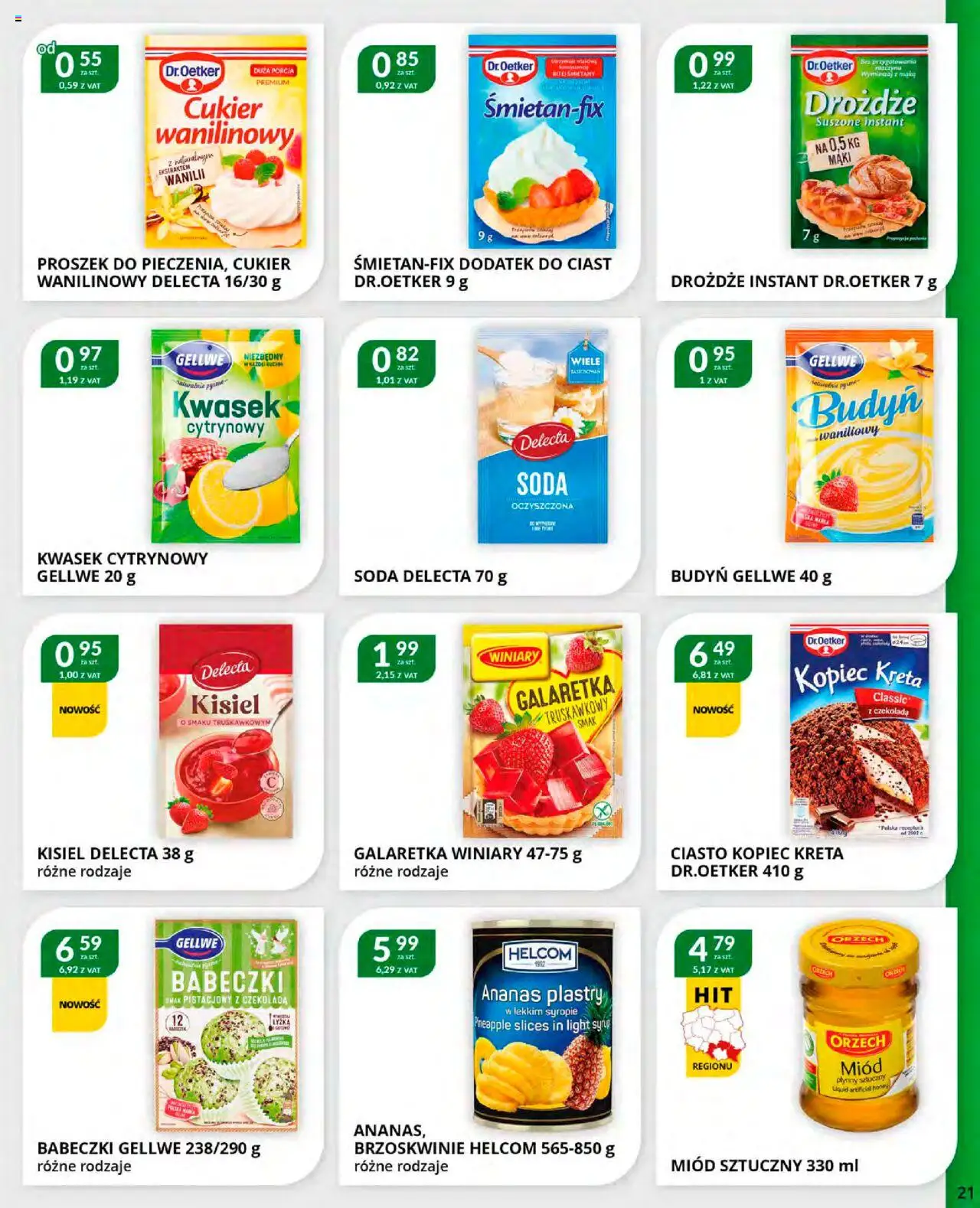 Eurocash Gazetka od 20.10.2025 | Strona: 21 | Produkty: Kopiec Kreta, Kwasek cytrynowy, Babeczki, Ananas