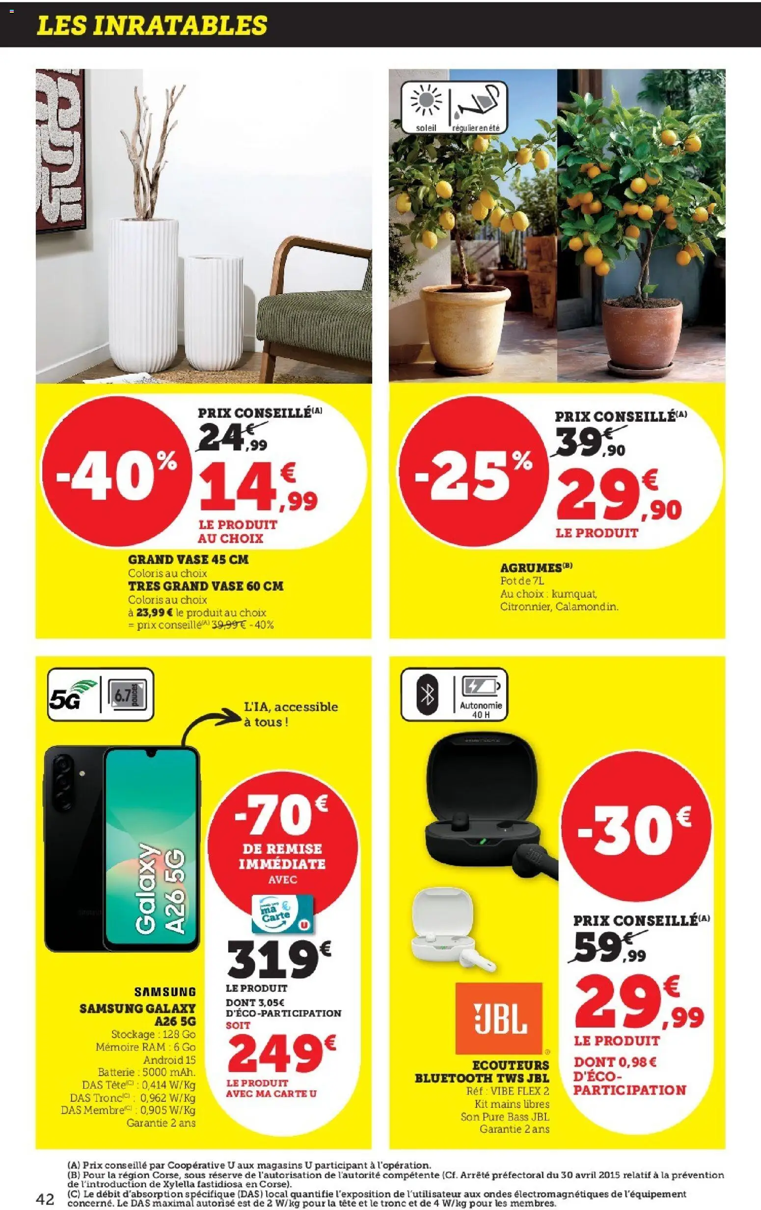 {H1} | Page: 42 | Produits: Écouteurs, Batterie, Vase, Mémoire RAM