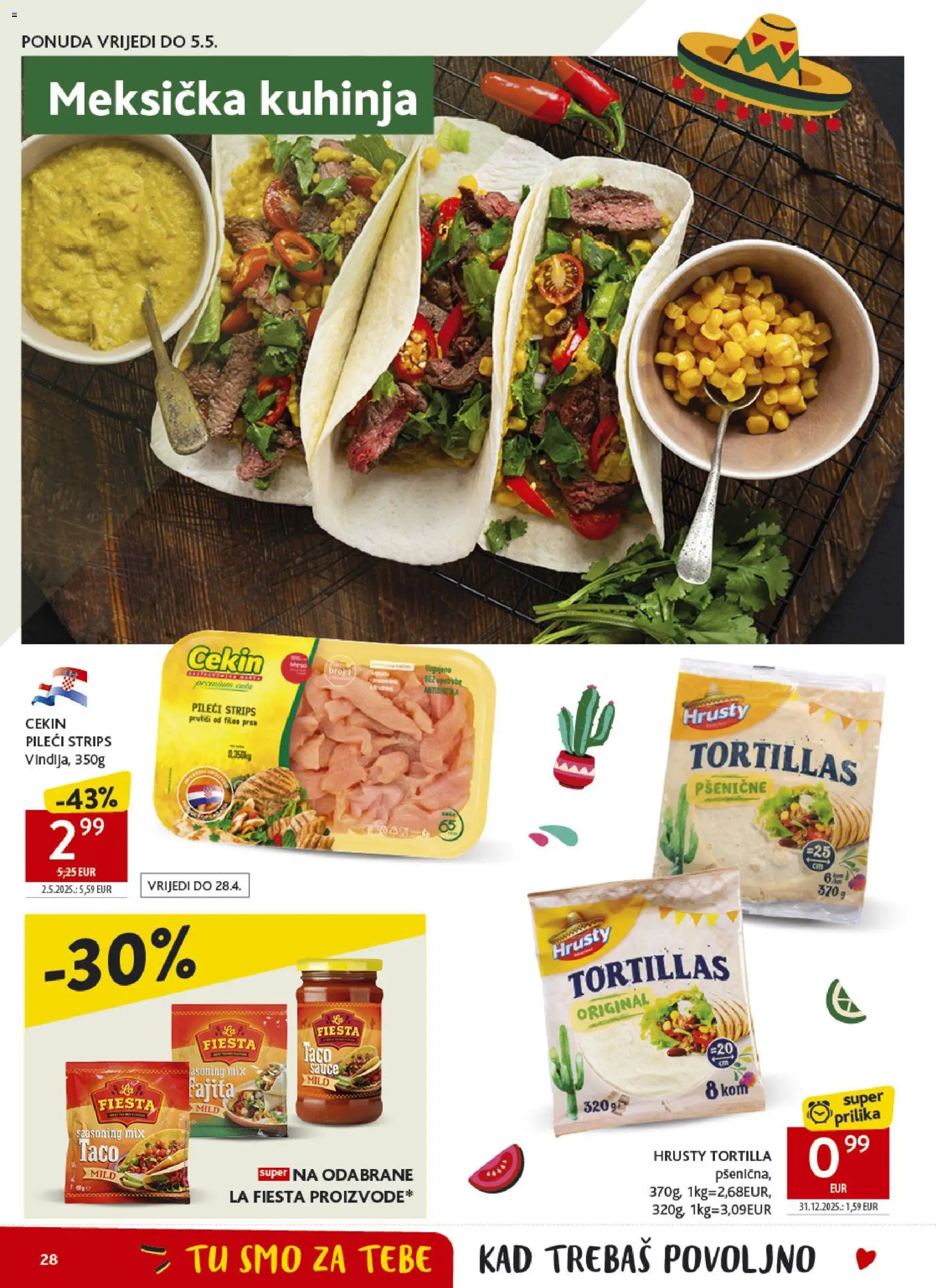 Konzum HR akciós ujság - amely érvényes a következő dátumtól: 22.04.2026 | Oldal: 28 | Termékek: Tortilla